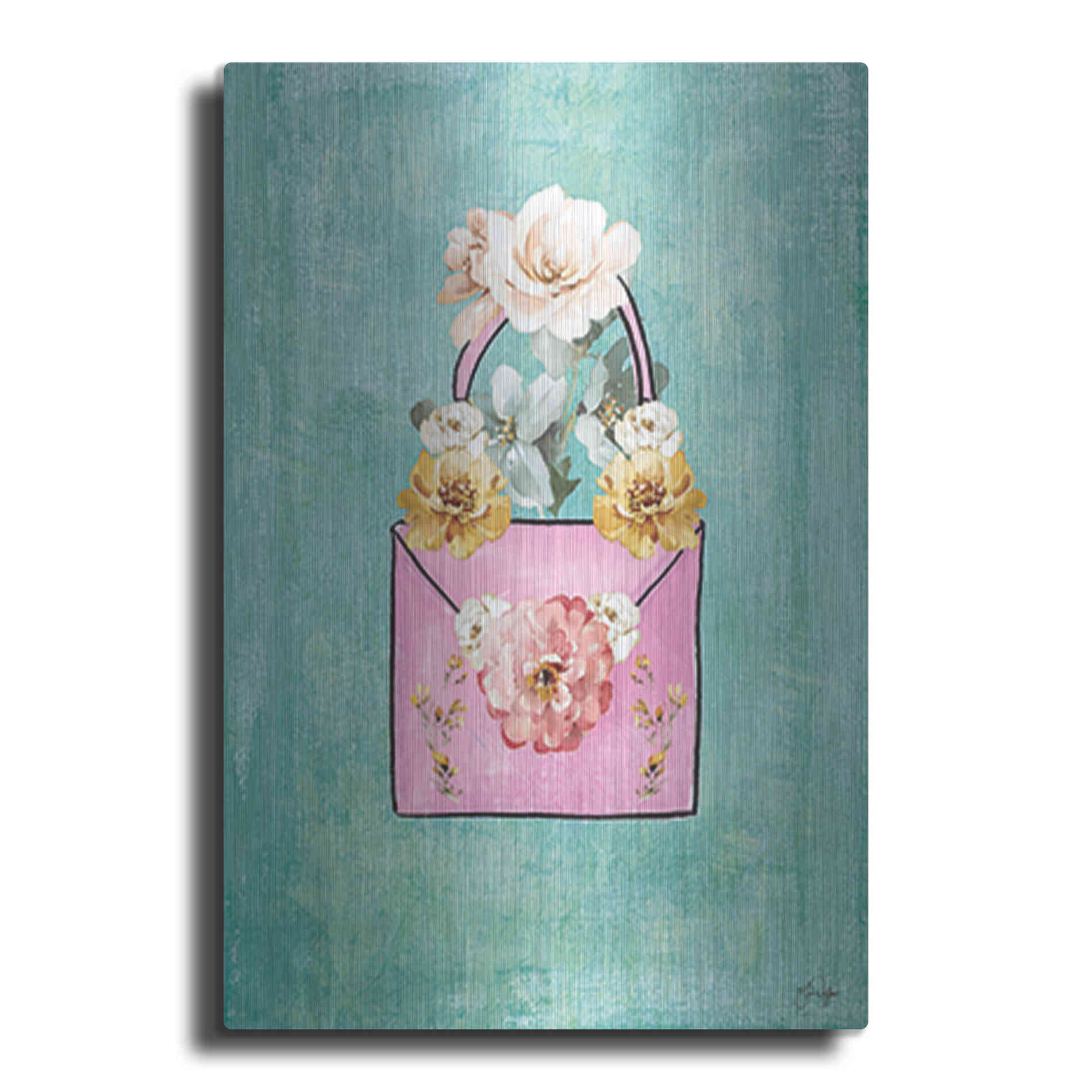 Luxe Metal Art 'Flower Power Purse' by Yass Naffas Designs, Metal Wall Art