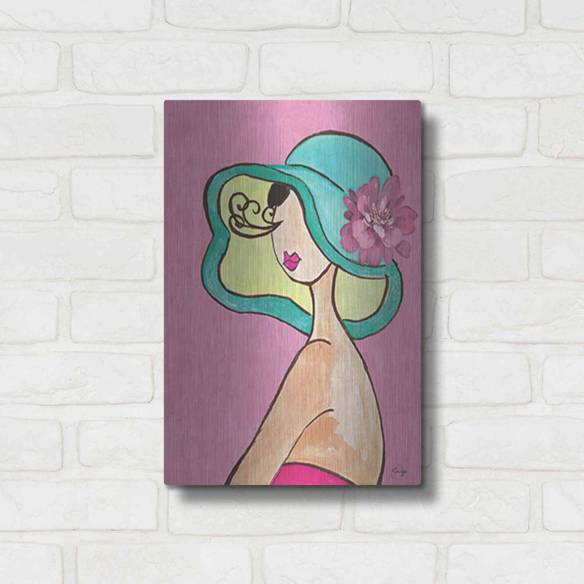 Luxe Metal Art 'Lady Bellissima' by Yass Naffas Designs, Metal Wall Art,12x16