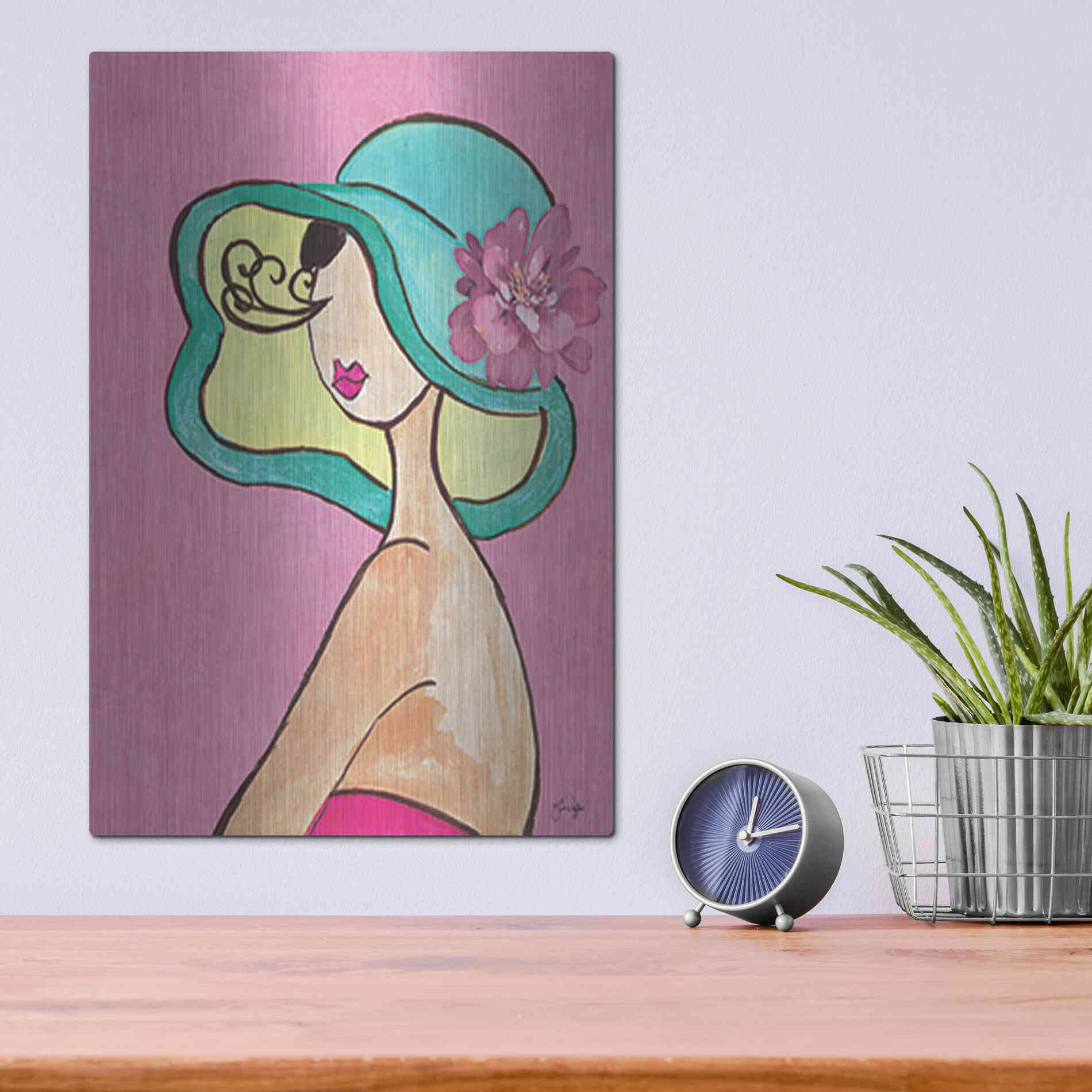 Luxe Metal Art 'Lady Bellissima' by Yass Naffas Designs, Metal Wall Art,12x16