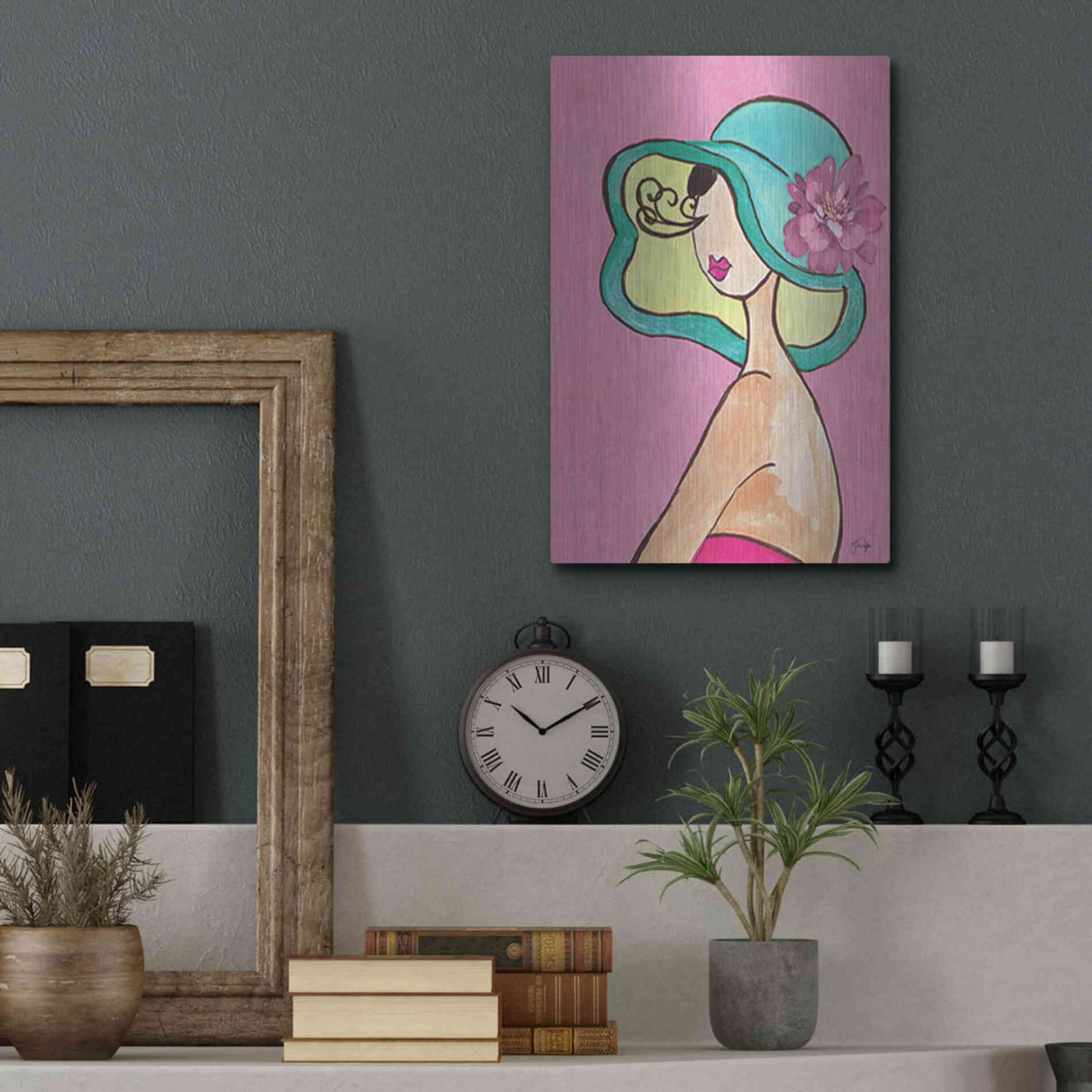 Luxe Metal Art 'Lady Bellissima' by Yass Naffas Designs, Metal Wall Art,12x16