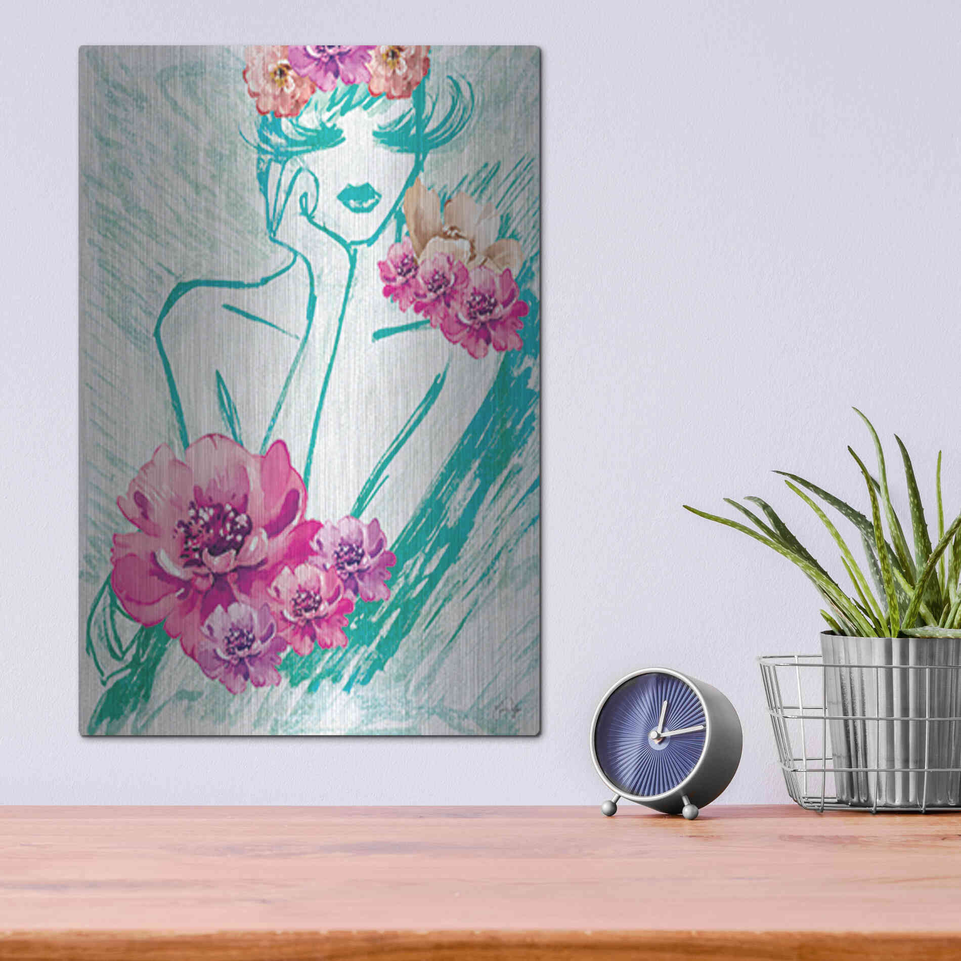 Luxe Metal Art 'Lady Serenity' by Yass Naffas Designs, Metal Wall Art,12x16