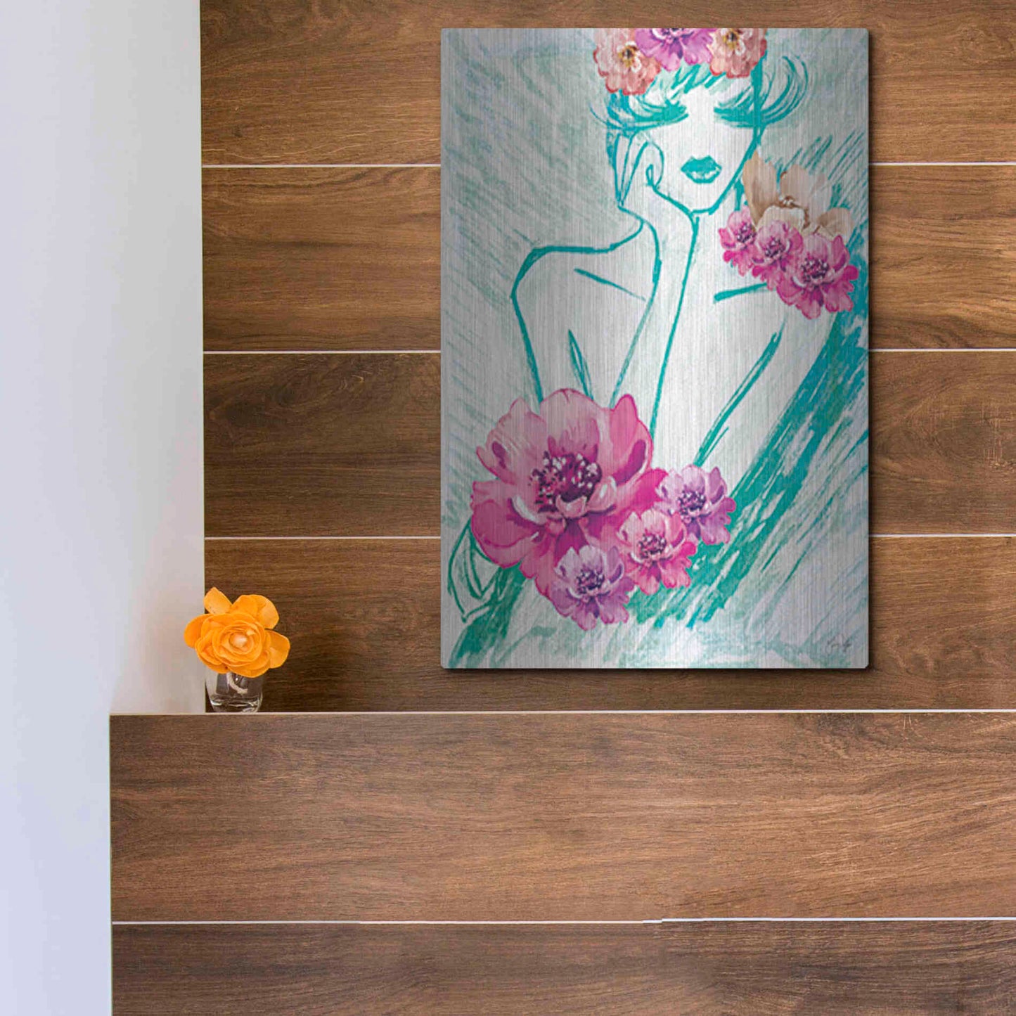 Luxe Metal Art 'Lady Serenity' by Yass Naffas Designs, Metal Wall Art,12x16