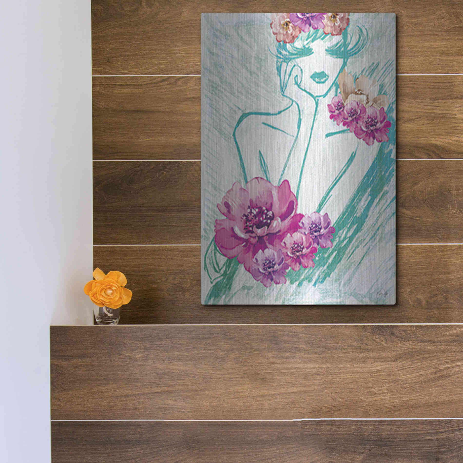 Luxe Metal Art 'Lady Serenity' by Yass Naffas Designs, Metal Wall Art,12x16