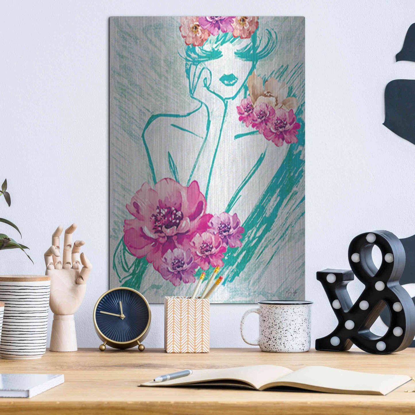 Luxe Metal Art 'Lady Serenity' by Yass Naffas Designs, Metal Wall Art,12x16