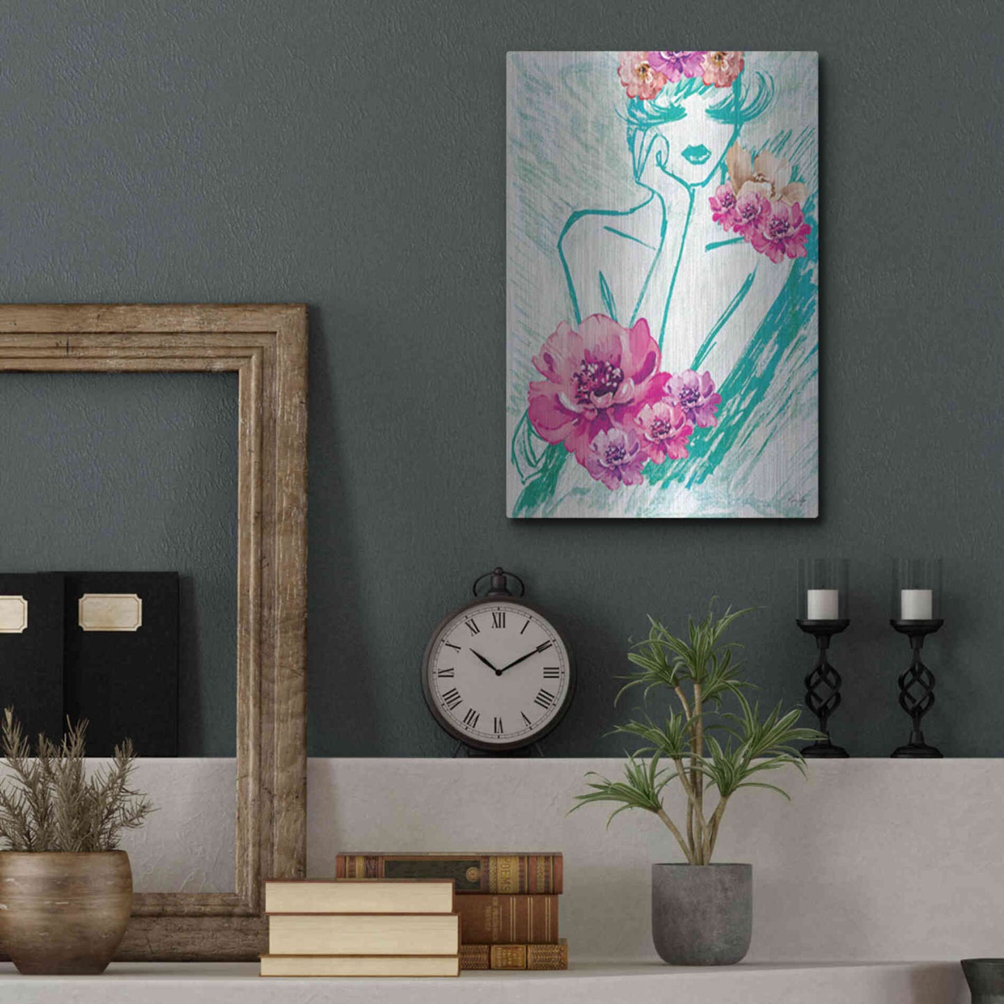 Luxe Metal Art 'Lady Serenity' by Yass Naffas Designs, Metal Wall Art,12x16