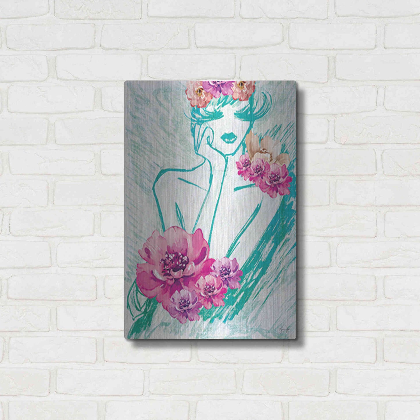 Luxe Metal Art 'Lady Serenity' by Yass Naffas Designs, Metal Wall Art,16x24