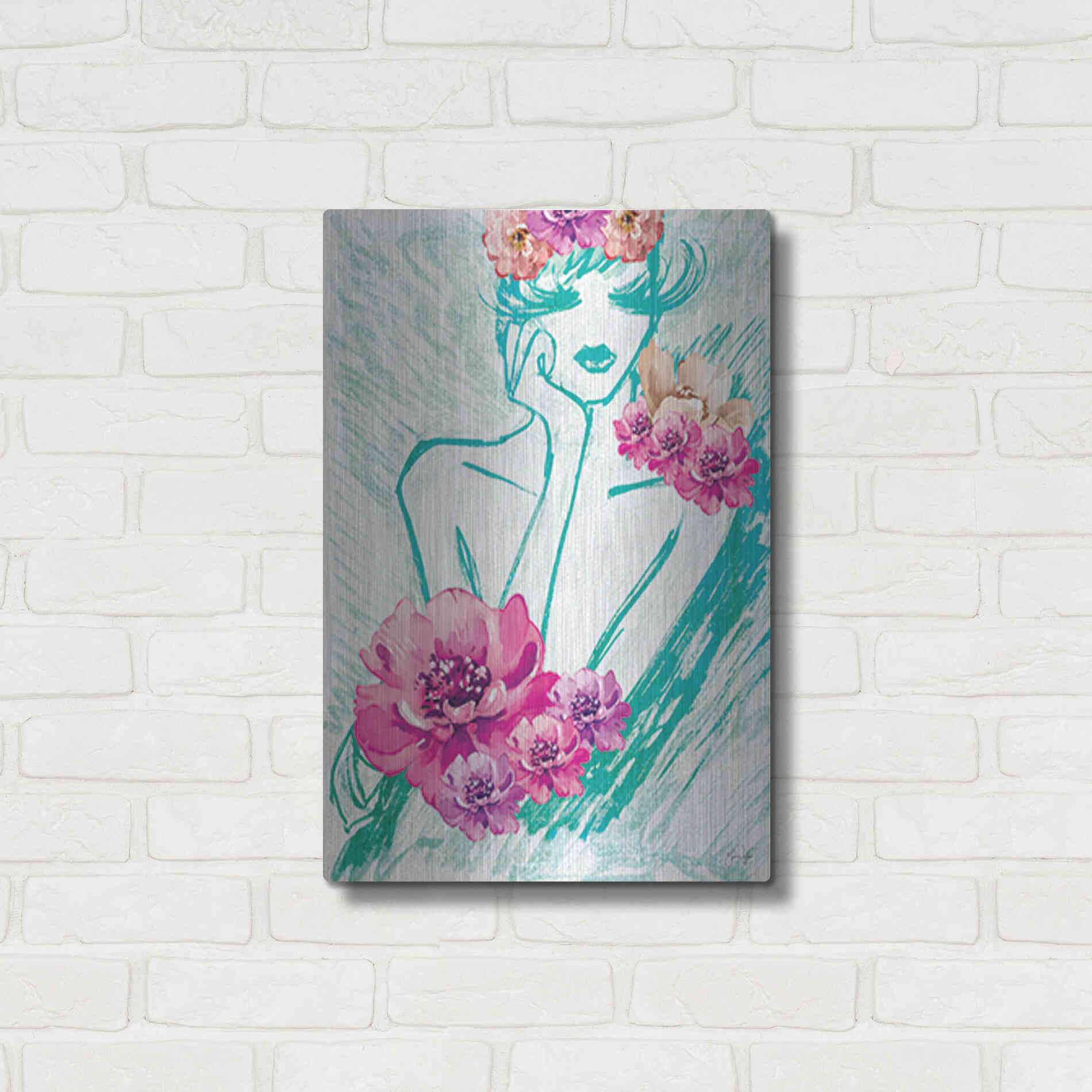 Luxe Metal Art 'Lady Serenity' by Yass Naffas Designs, Metal Wall Art,16x24