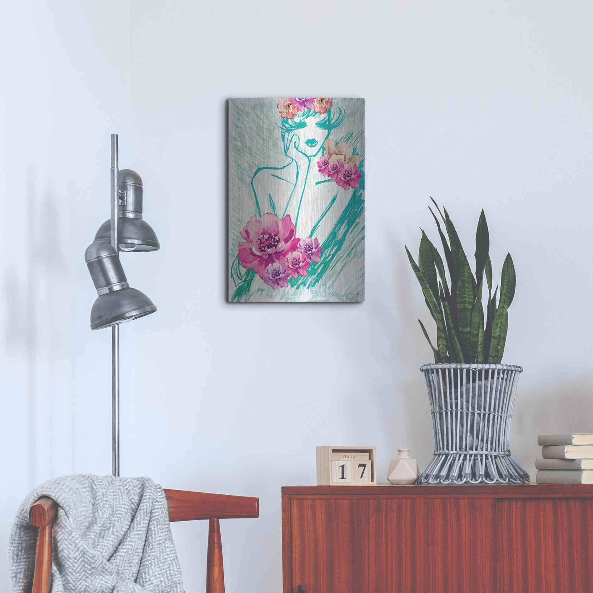 Luxe Metal Art 'Lady Serenity' by Yass Naffas Designs, Metal Wall Art,16x24