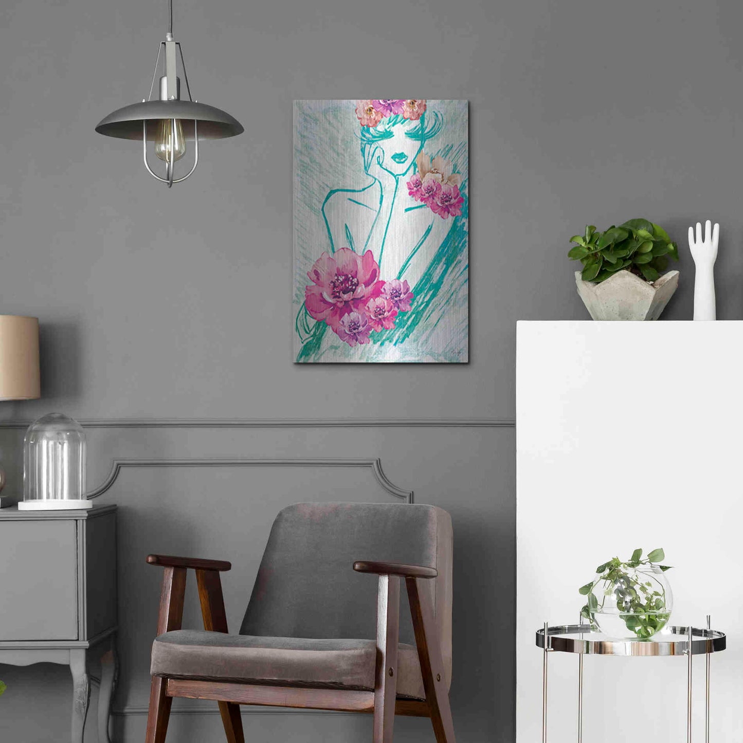 Luxe Metal Art 'Lady Serenity' by Yass Naffas Designs, Metal Wall Art,16x24