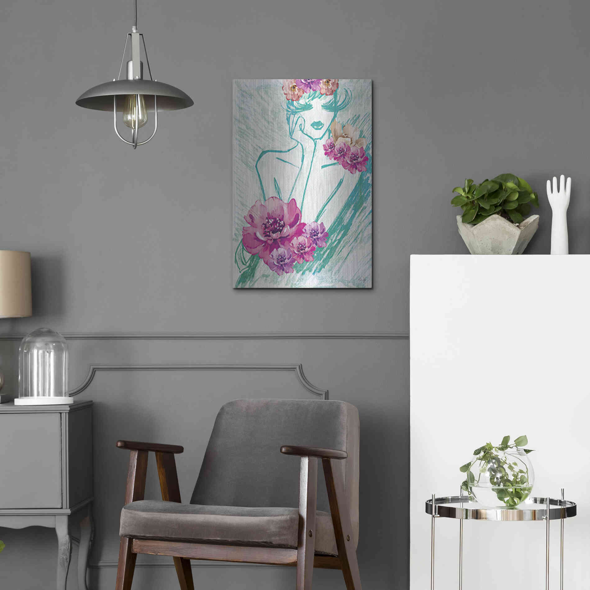 Luxe Metal Art 'Lady Serenity' by Yass Naffas Designs, Metal Wall Art,16x24