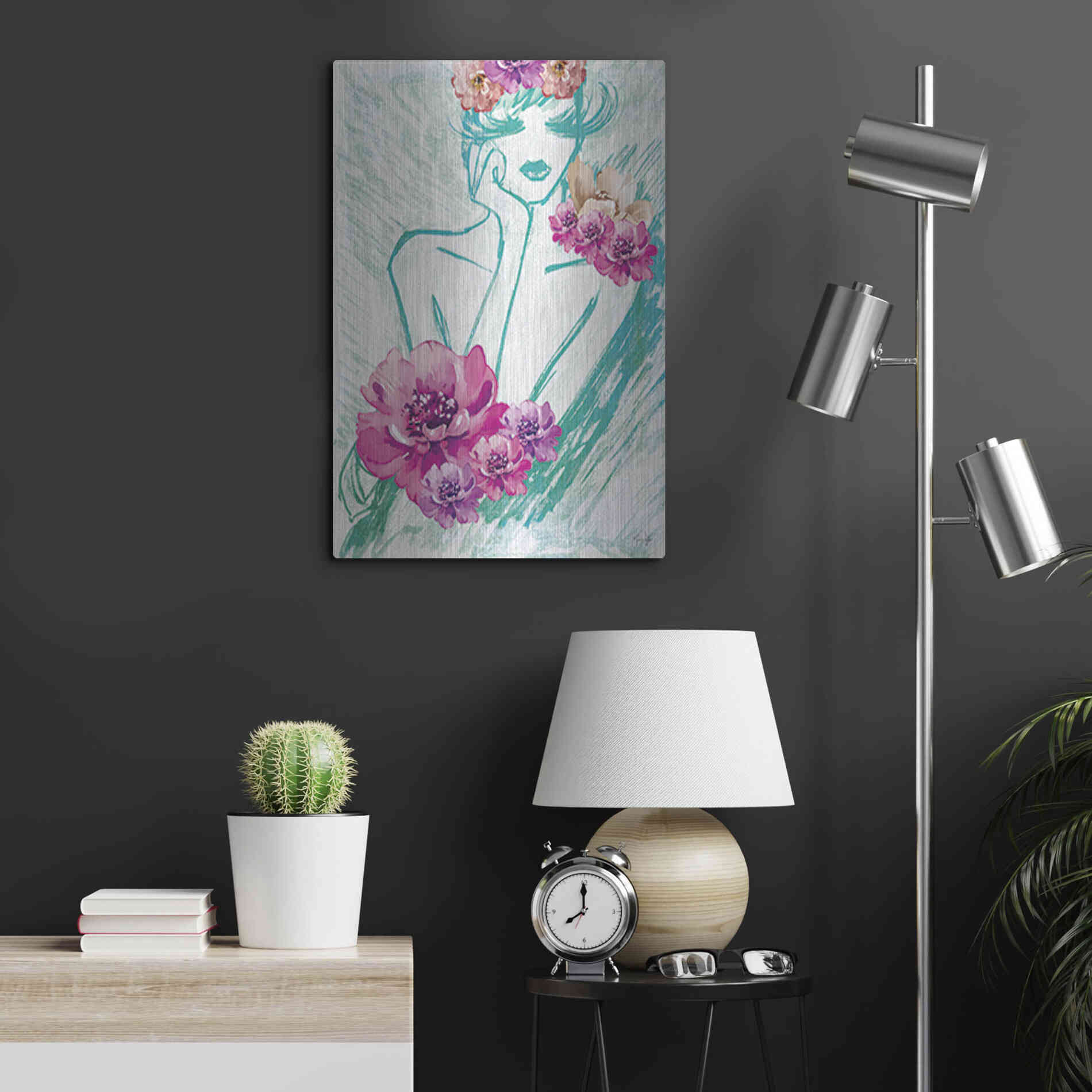 Luxe Metal Art 'Lady Serenity' by Yass Naffas Designs, Metal Wall Art,16x24