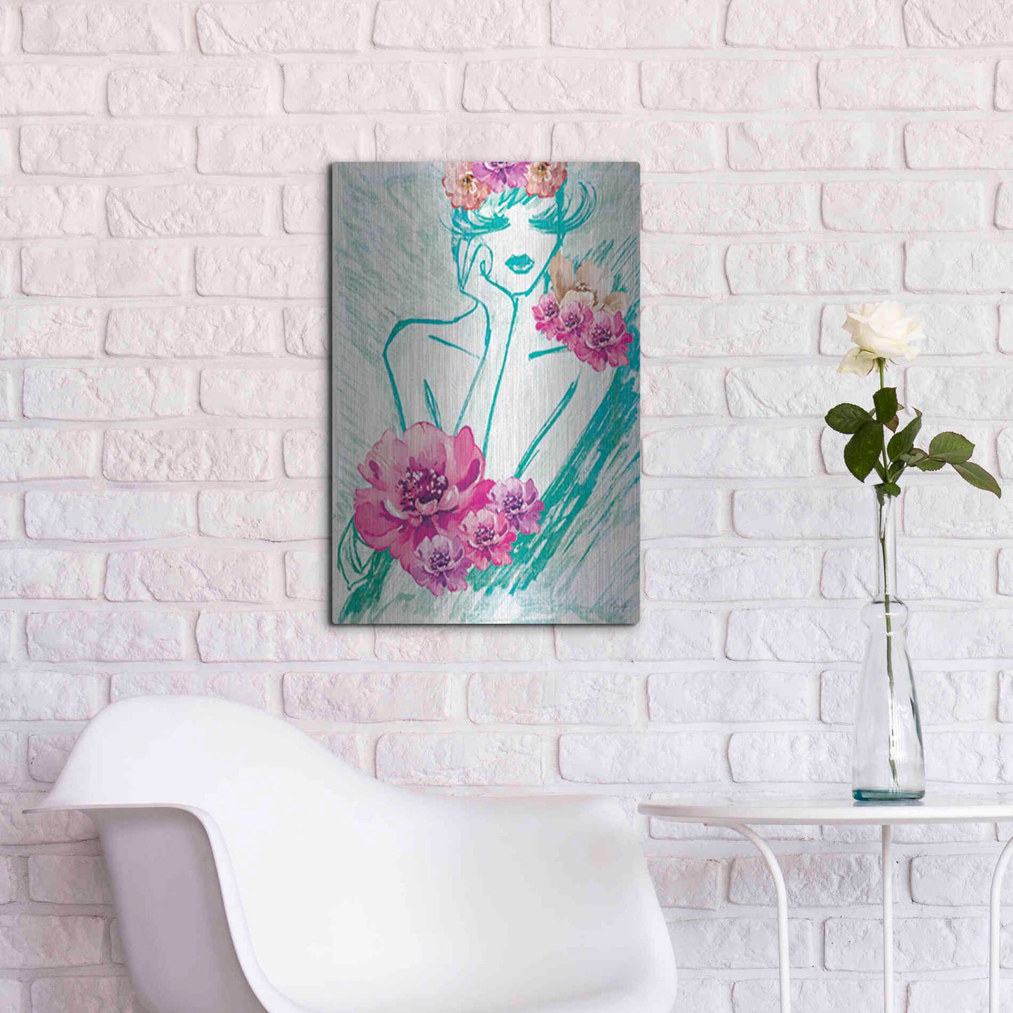 Luxe Metal Art 'Lady Serenity' by Yass Naffas Designs, Metal Wall Art,16x24