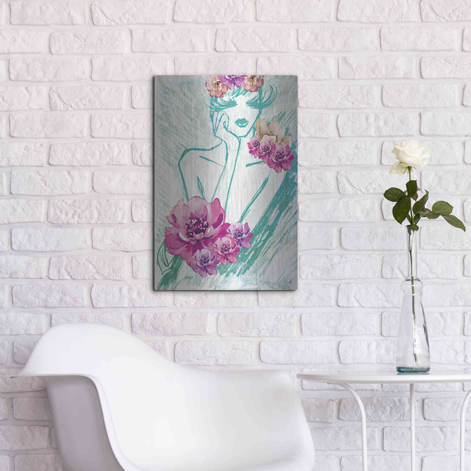 Luxe Metal Art 'Lady Serenity' by Yass Naffas Designs, Metal Wall Art,16x24