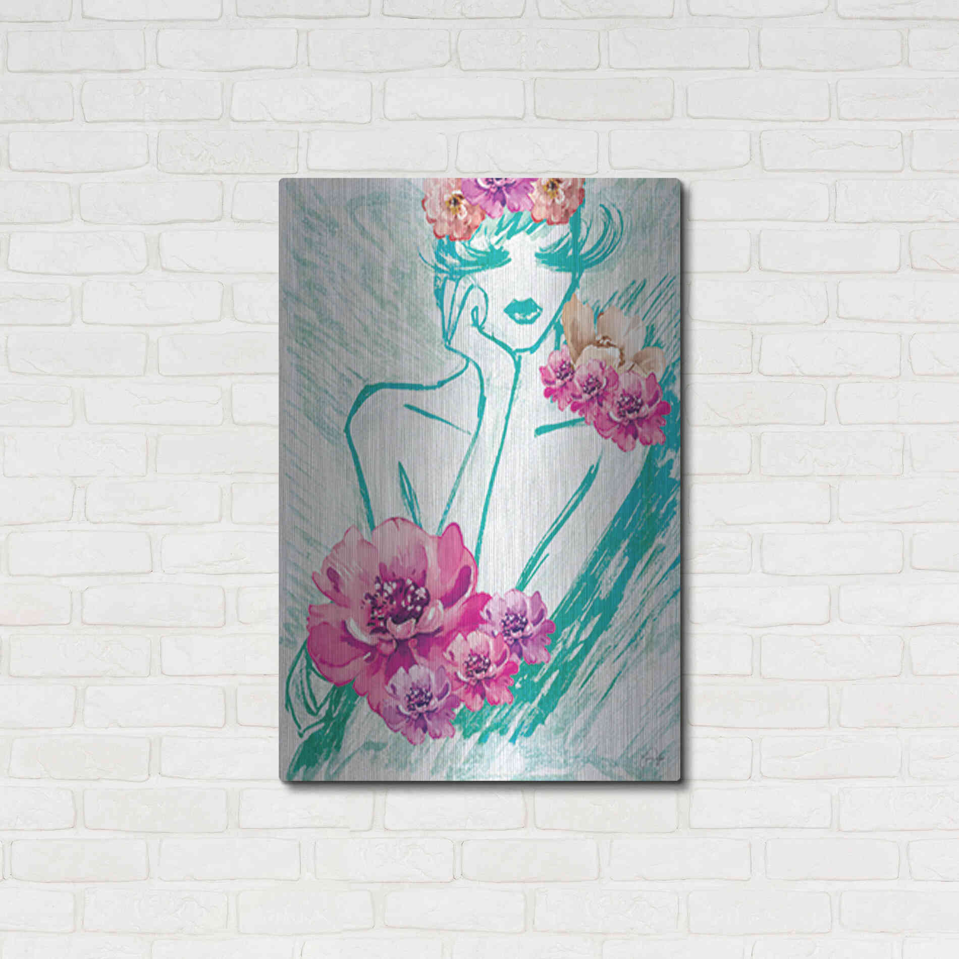 Luxe Metal Art 'Lady Serenity' by Yass Naffas Designs, Metal Wall Art,24x36