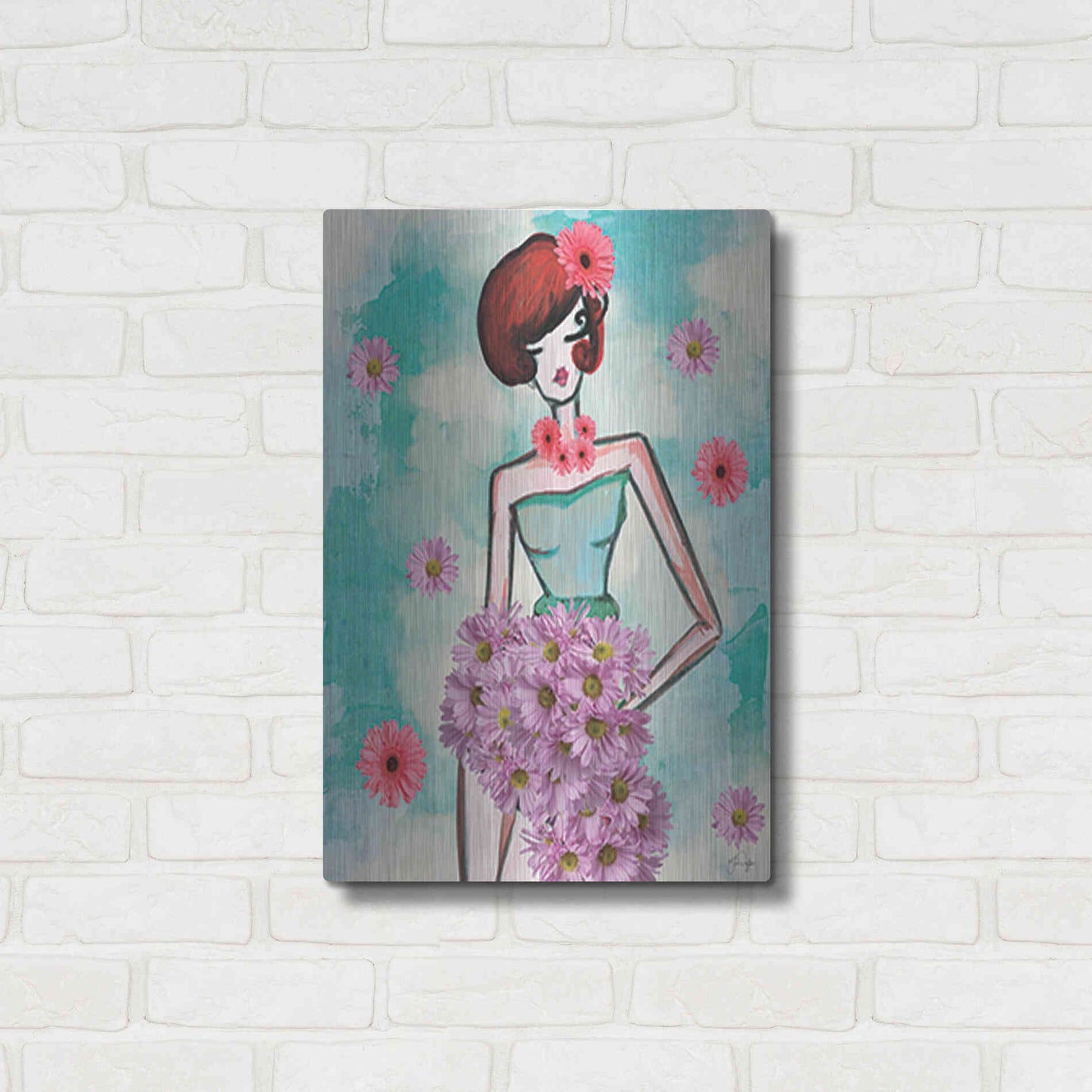 Luxe Metal Art 'Donna Fleur' by Yass Naffas Designs, Metal Wall Art,16x24