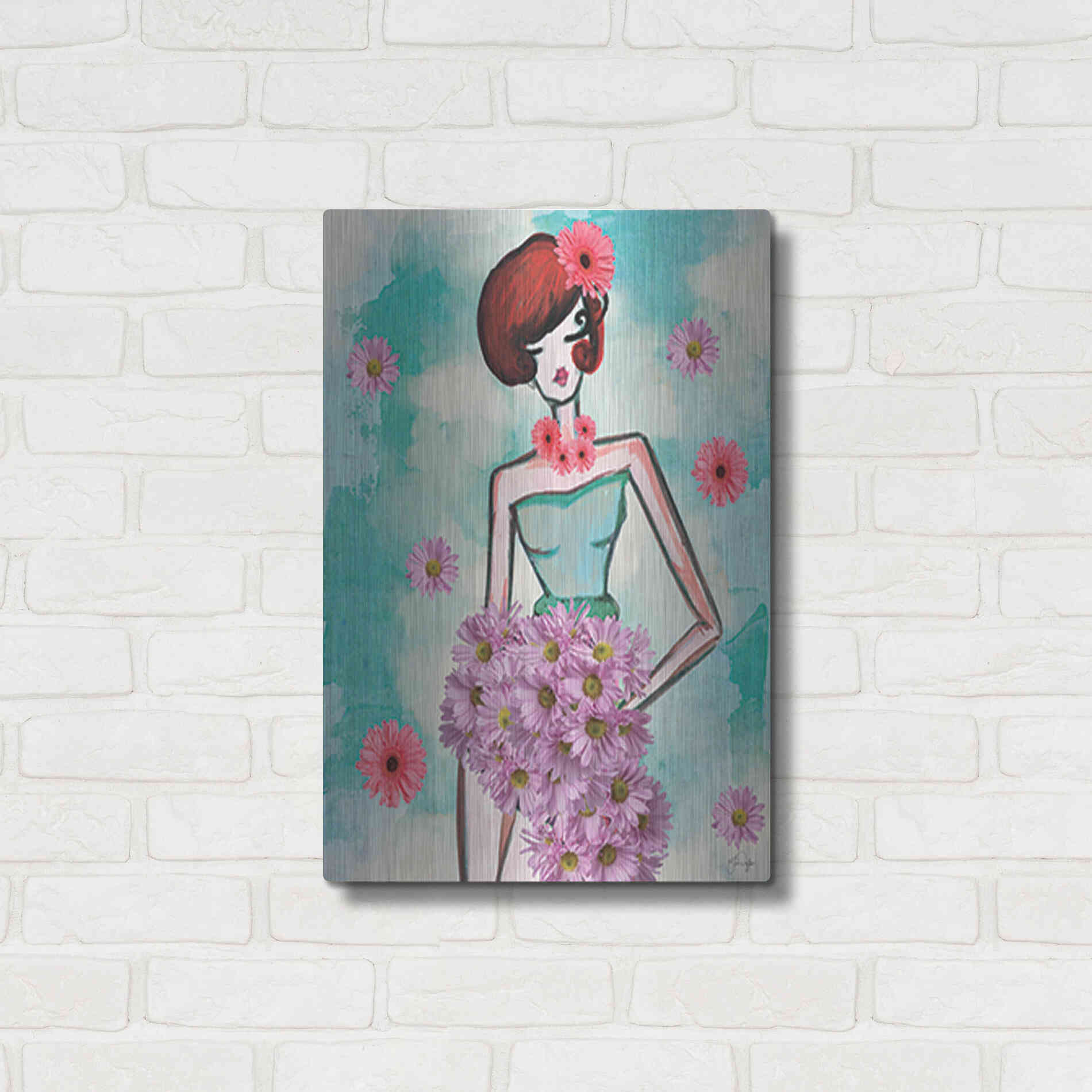 Luxe Metal Art 'Donna Fleur' by Yass Naffas Designs, Metal Wall Art,16x24