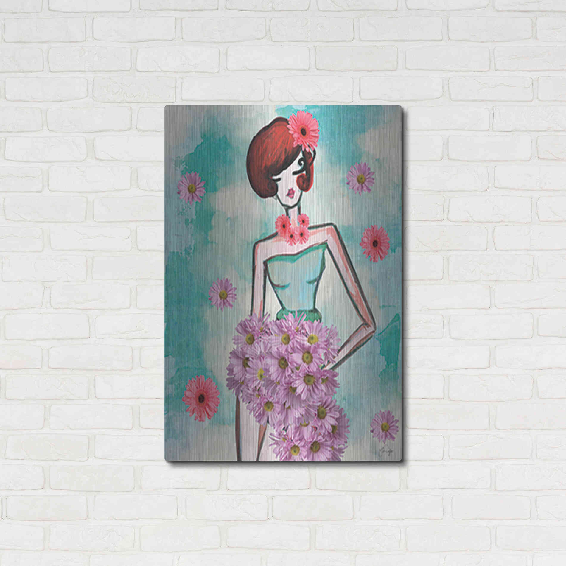 Luxe Metal Art 'Donna Fleur' by Yass Naffas Designs, Metal Wall Art,24x36