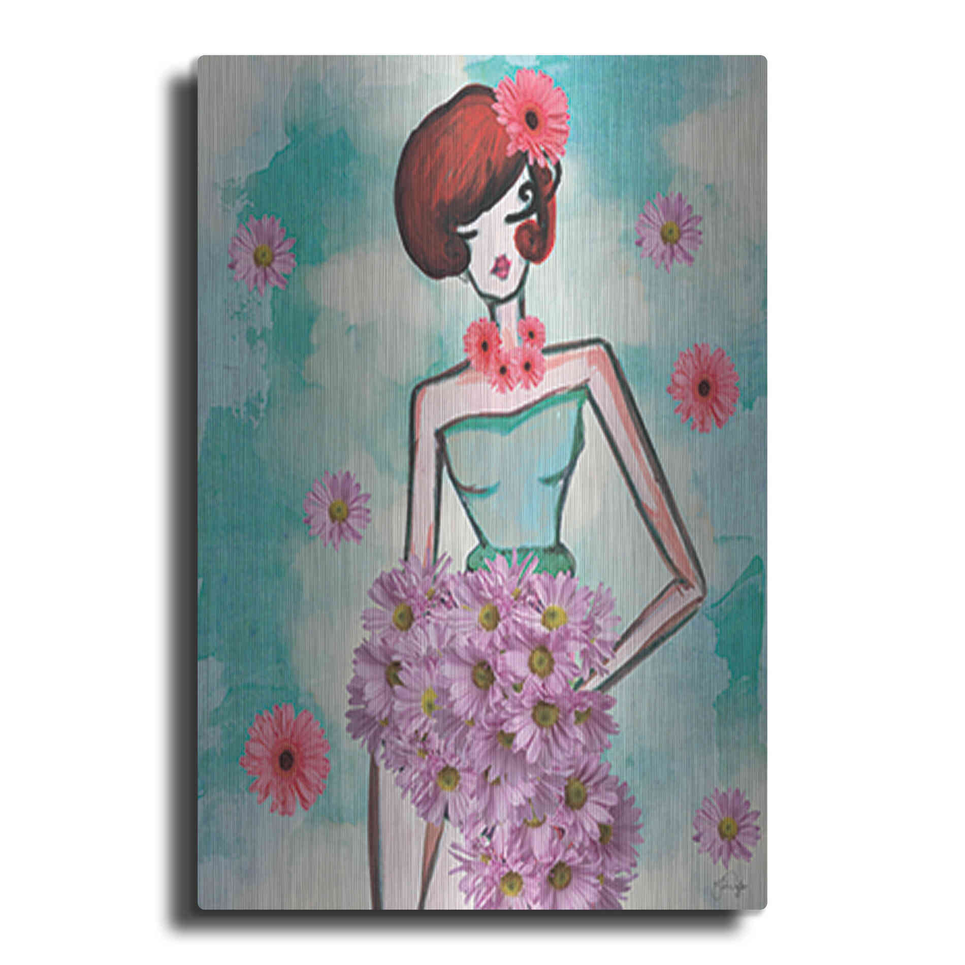 Luxe Metal Art 'Donna Fleur' by Yass Naffas Designs, Metal Wall Art