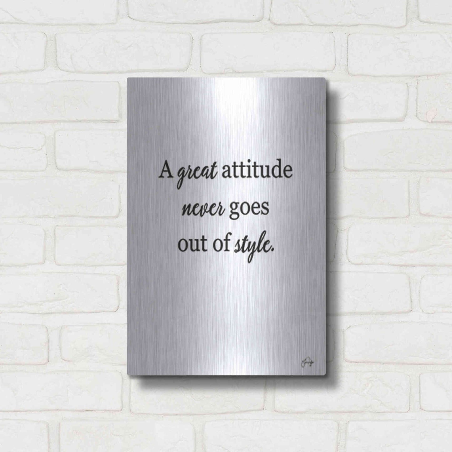 Luxe Metal Art 'A Great Attitude' by Yass Naffas Designs, Metal Wall Art,12x16