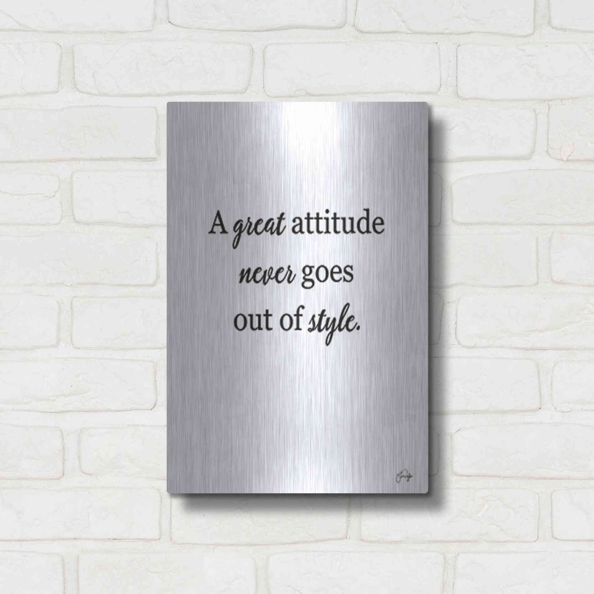 Luxe Metal Art 'A Great Attitude' by Yass Naffas Designs, Metal Wall Art,12x16
