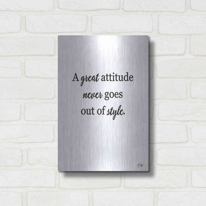 Luxe Metal Art 'A Great Attitude' by Yass Naffas Designs, Metal Wall Art,12x16