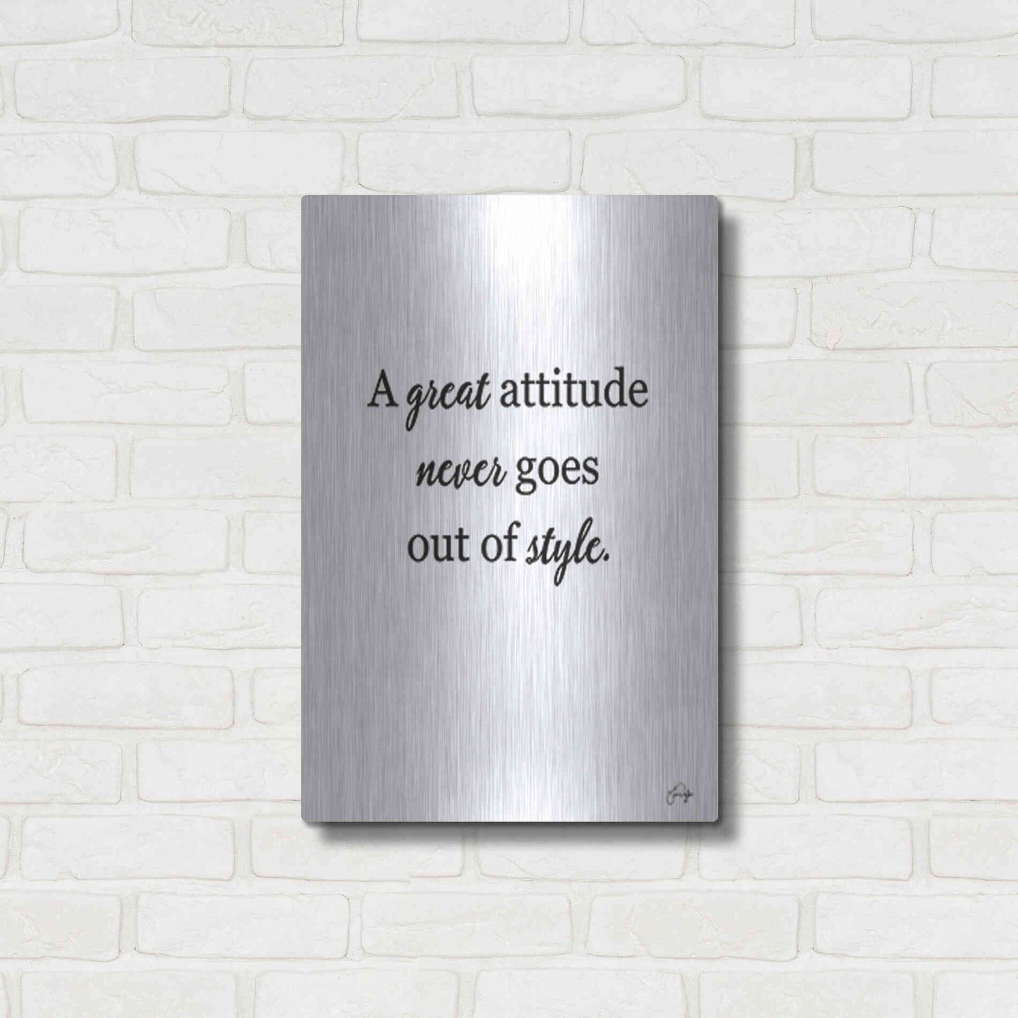 Luxe Metal Art 'A Great Attitude' by Yass Naffas Designs, Metal Wall Art,16x24