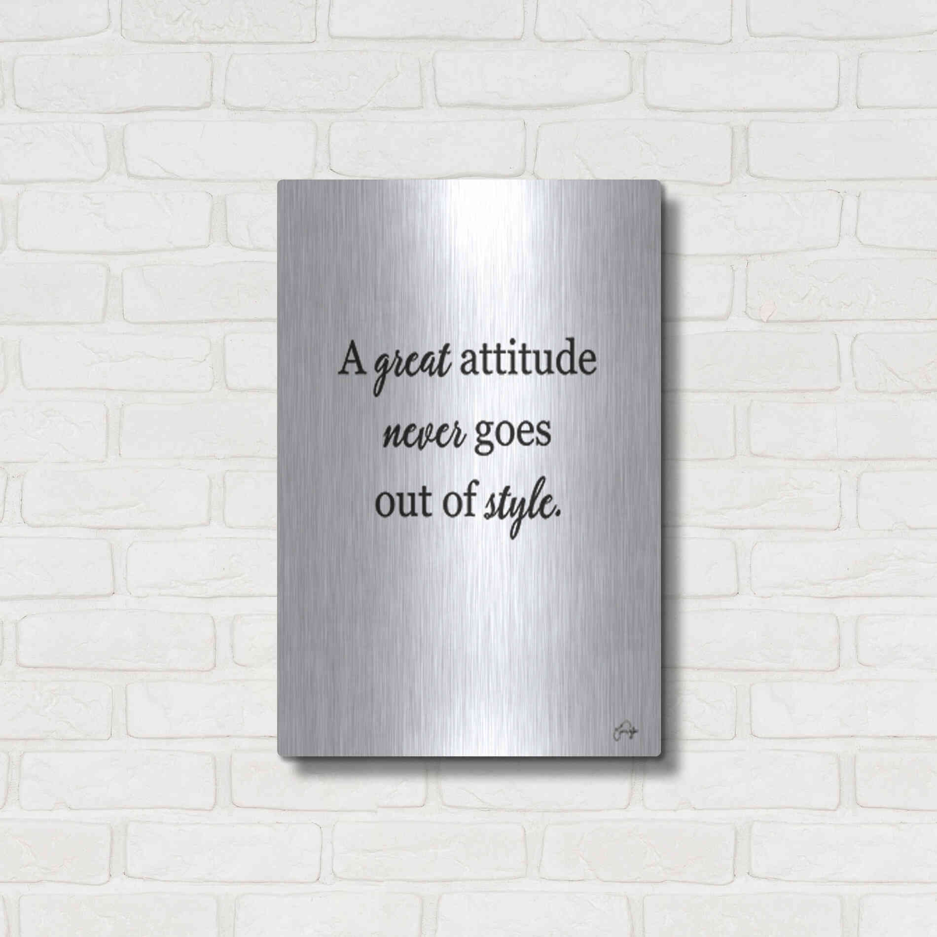 Luxe Metal Art 'A Great Attitude' by Yass Naffas Designs, Metal Wall Art,16x24