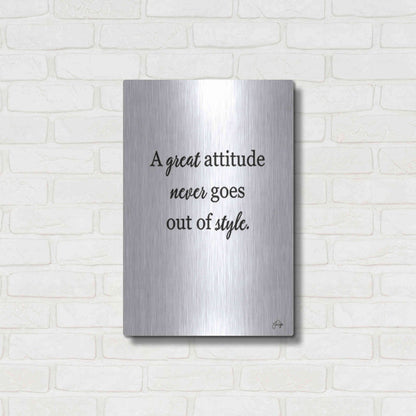 Luxe Metal Art 'A Great Attitude' by Yass Naffas Designs, Metal Wall Art,16x24
