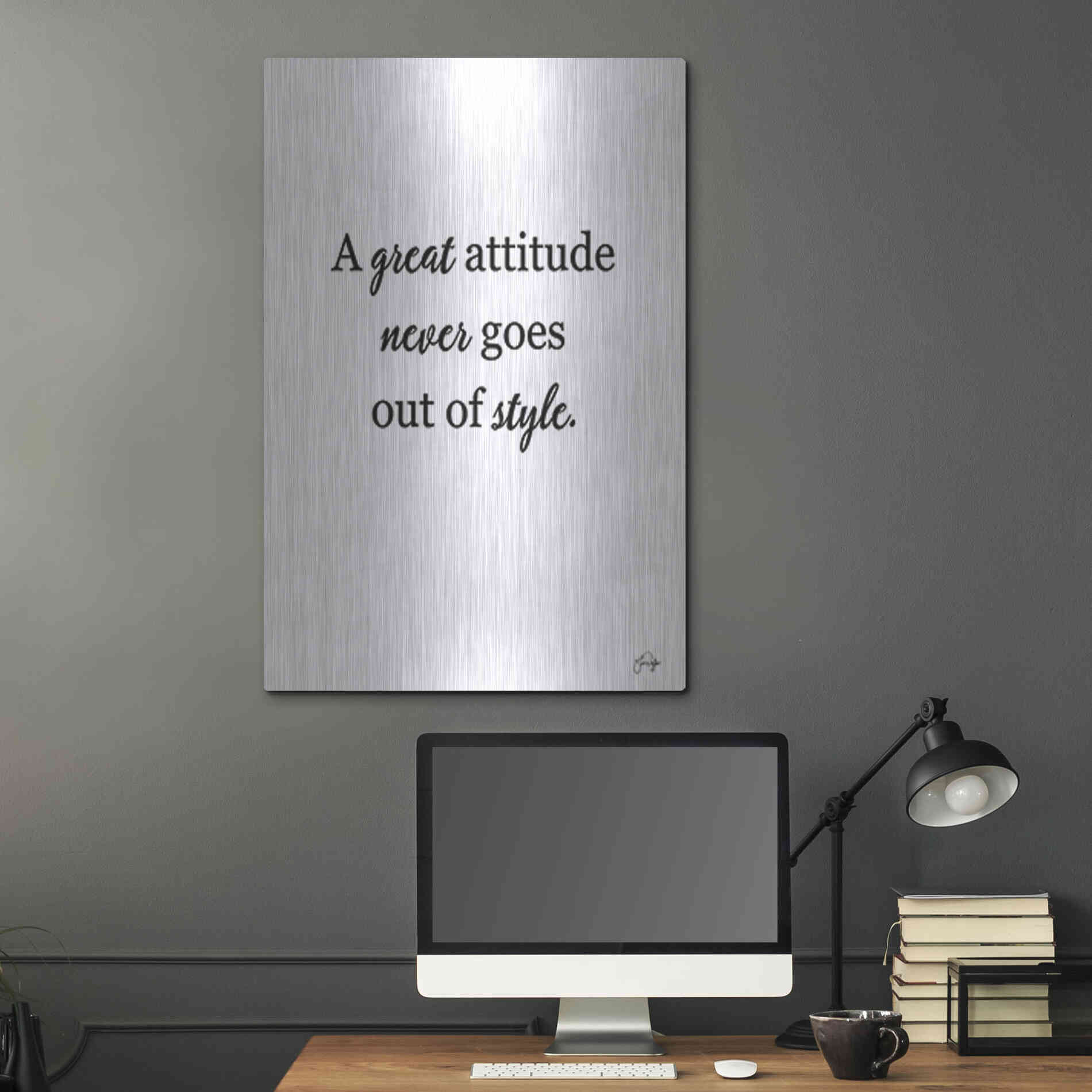 Luxe Metal Art 'A Great Attitude' by Yass Naffas Designs, Metal Wall Art,24x36