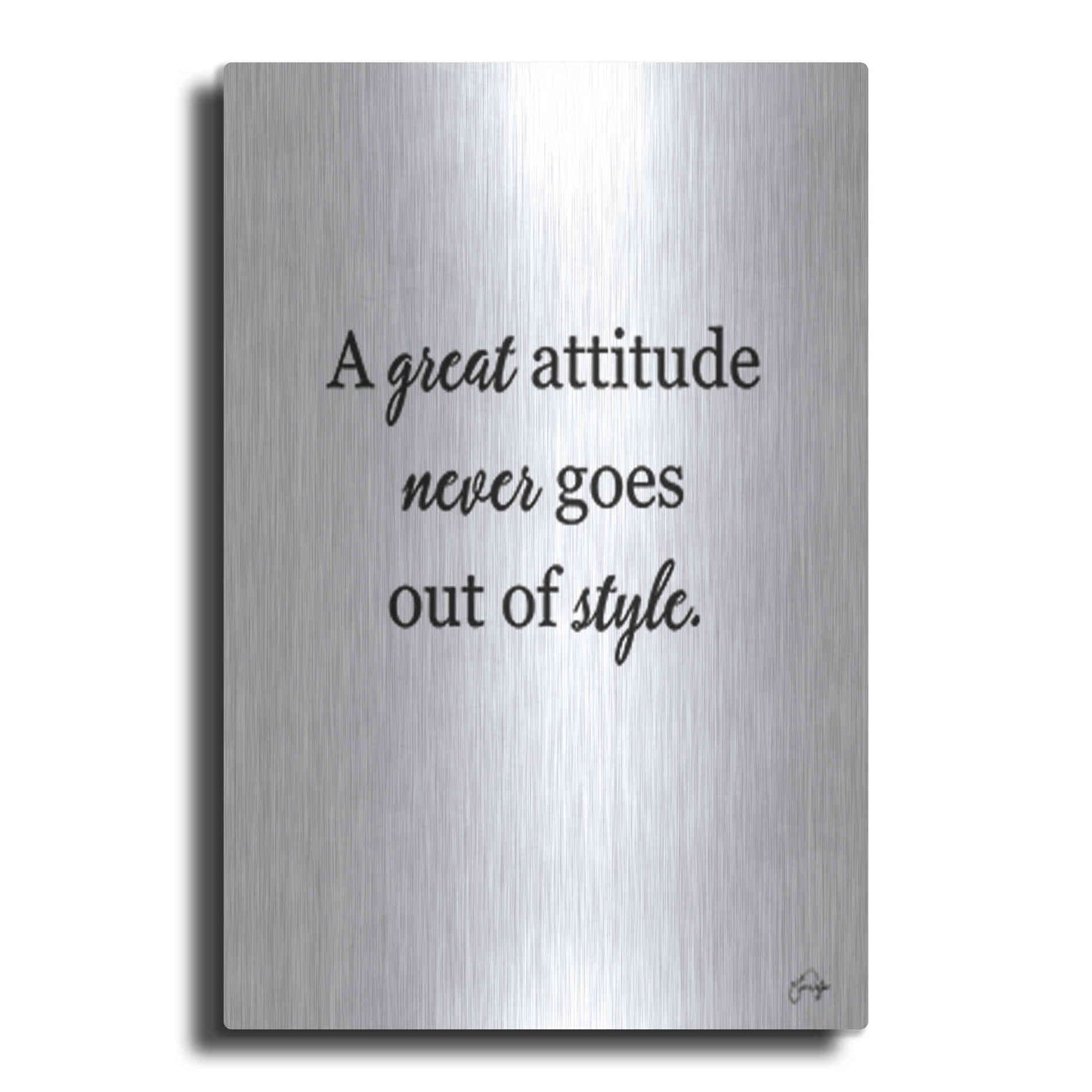 Luxe Metal Art 'A Great Attitude' by Yass Naffas Designs, Metal Wall Art