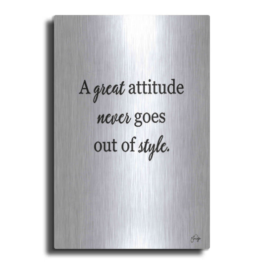 Luxe Metal Art 'A Great Attitude' by Yass Naffas Designs, Metal Wall Art