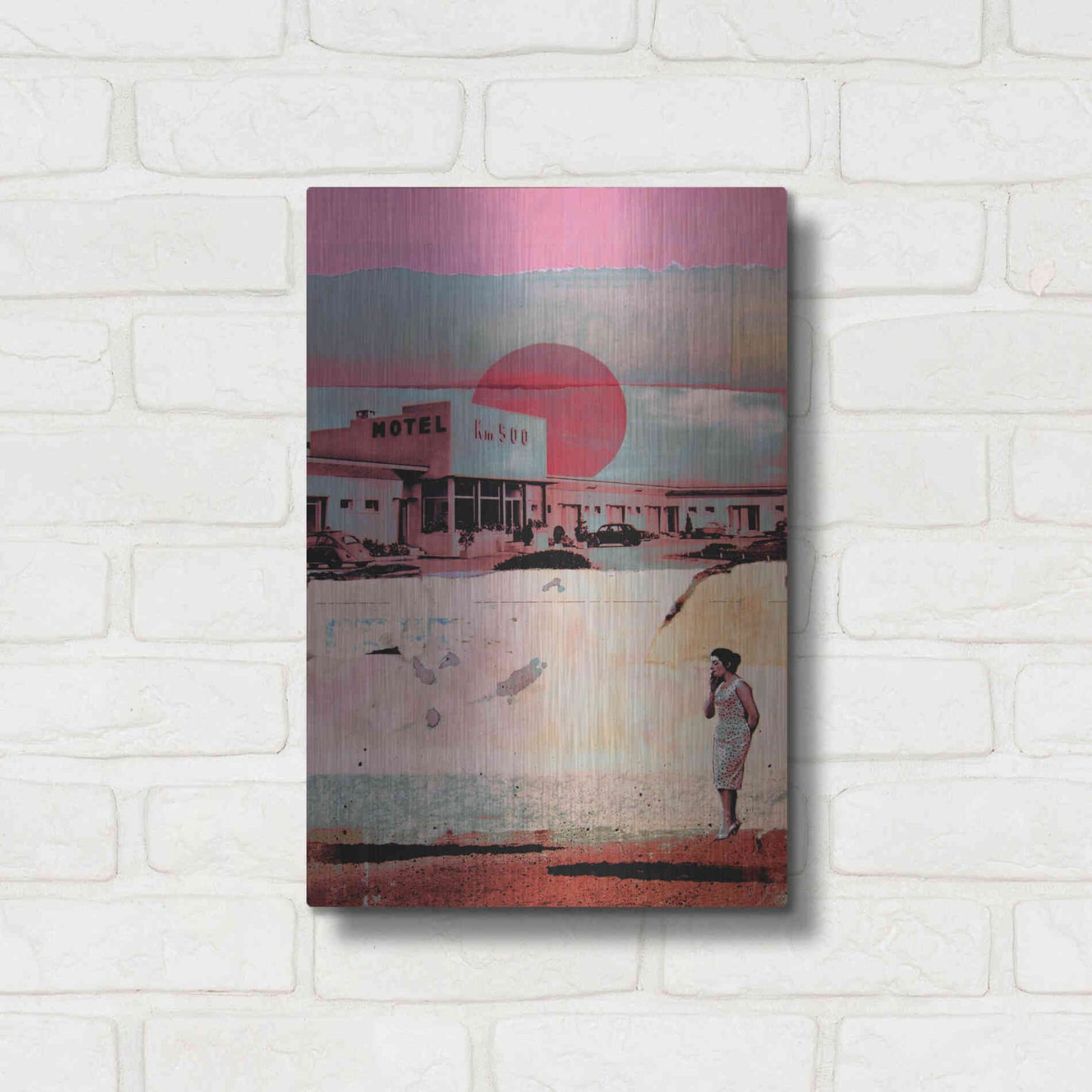 Luxe Metal Art 'Motel 500' by DB Waterman, Metal Wall Art,12x16