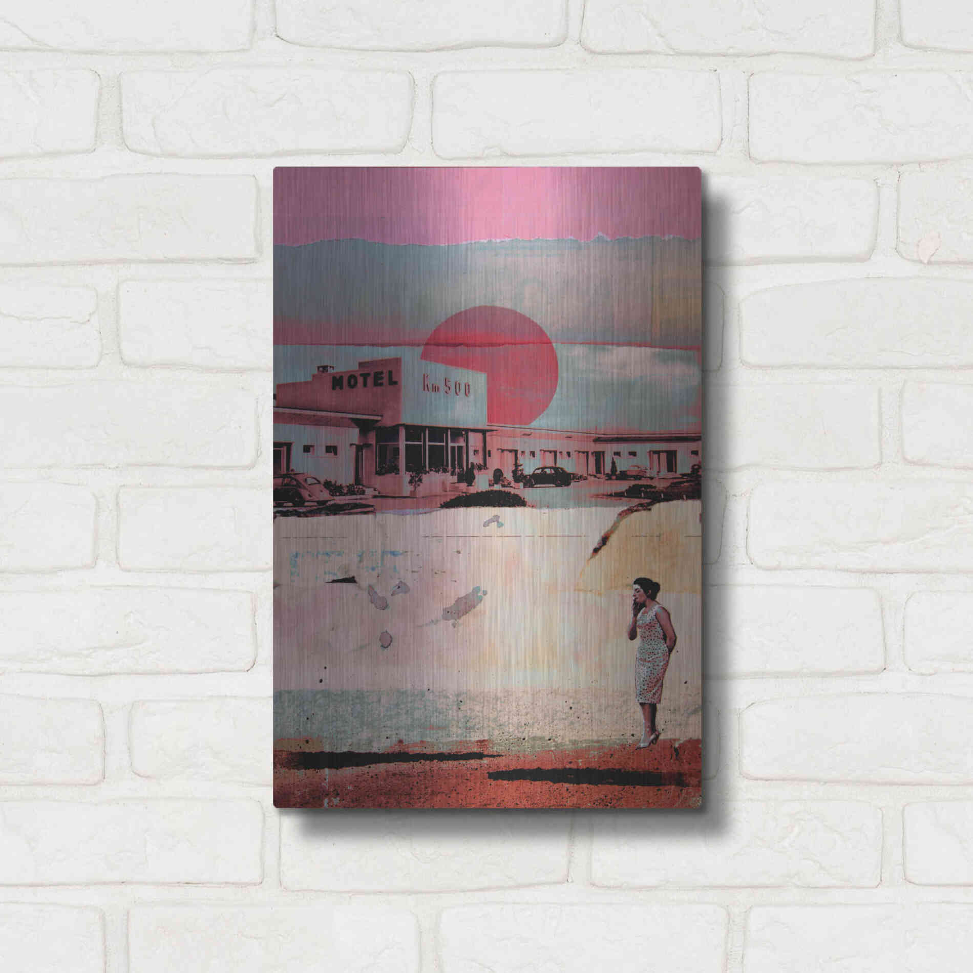 Luxe Metal Art 'Motel 500' by DB Waterman, Metal Wall Art,12x16