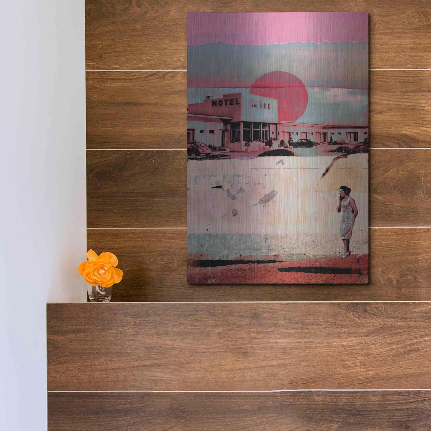 Luxe Metal Art 'Motel 500' by DB Waterman, Metal Wall Art,12x16