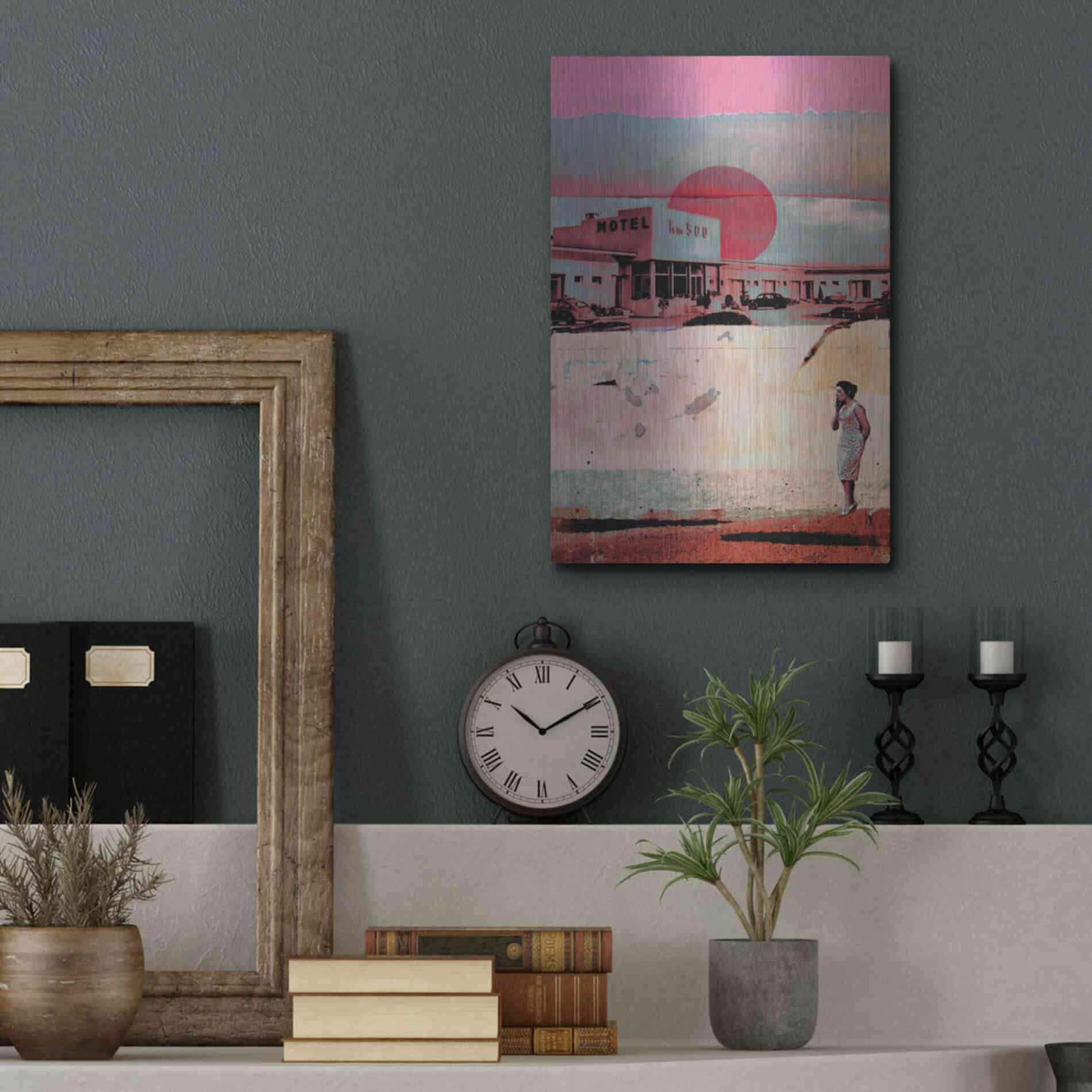 Luxe Metal Art 'Motel 500' by DB Waterman, Metal Wall Art,12x16