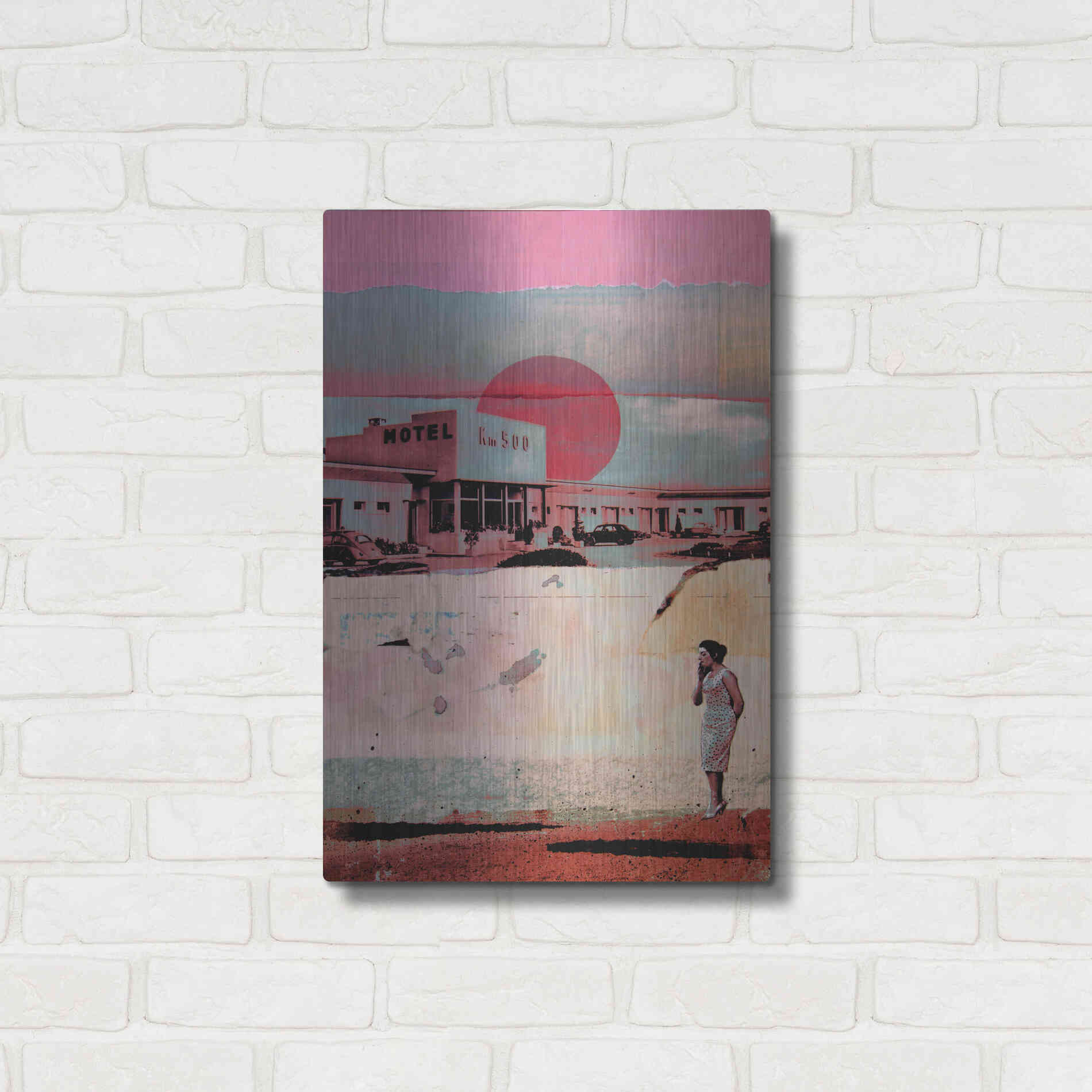 Luxe Metal Art 'Motel 500' by DB Waterman, Metal Wall Art,16x24