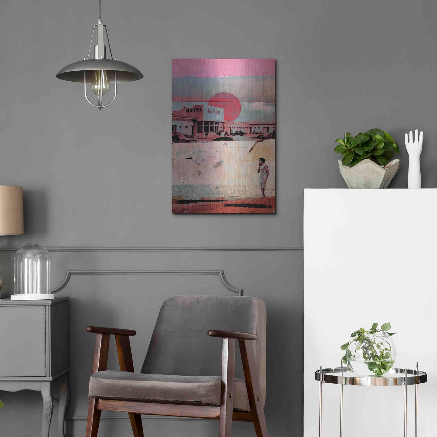 Luxe Metal Art 'Motel 500' by DB Waterman, Metal Wall Art,16x24