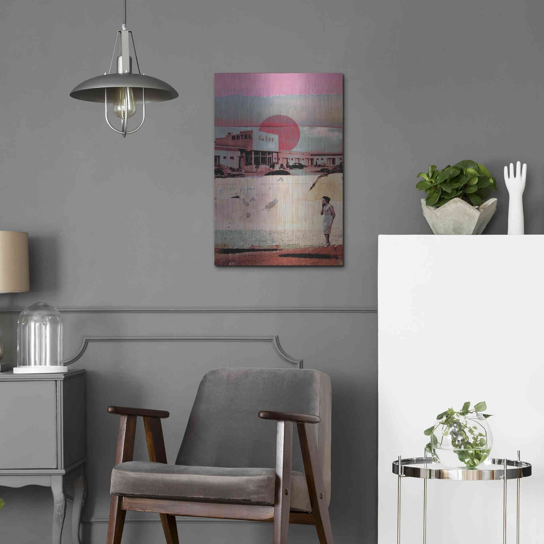 Luxe Metal Art 'Motel 500' by DB Waterman, Metal Wall Art,16x24