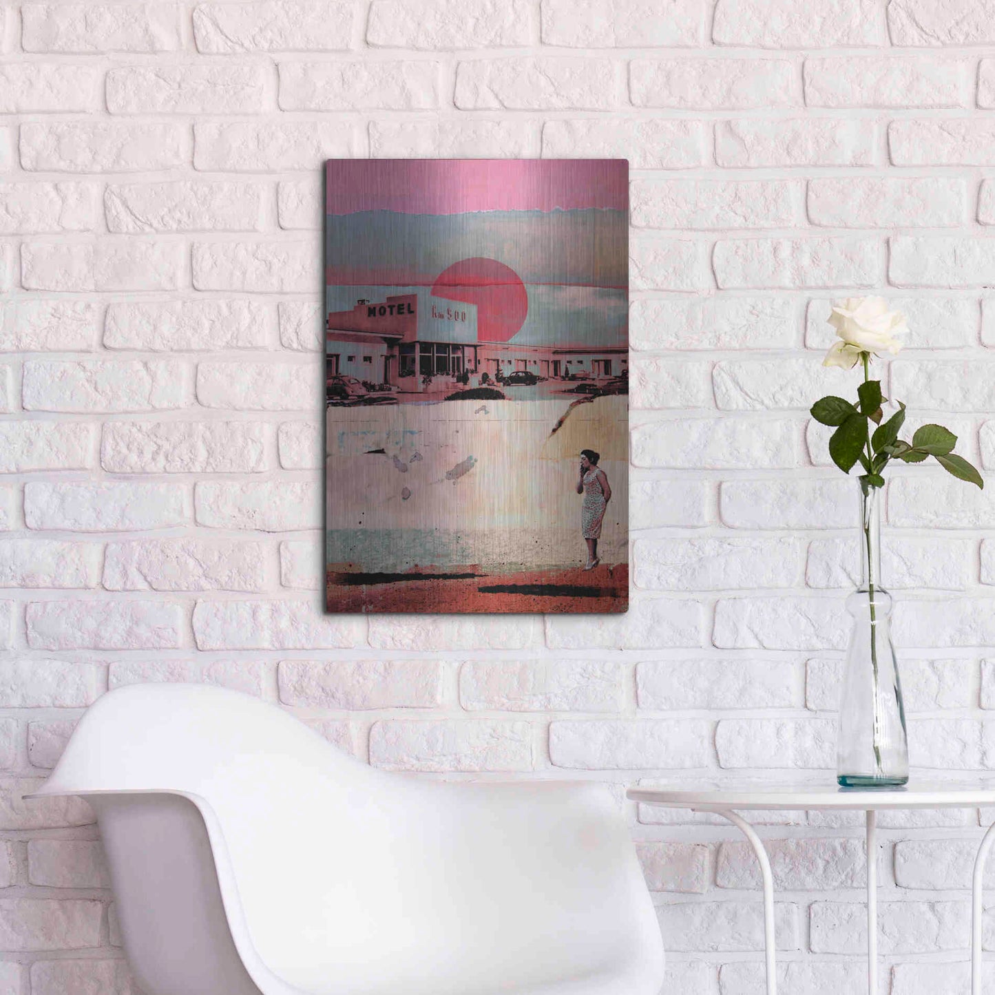 Luxe Metal Art 'Motel 500' by DB Waterman, Metal Wall Art,16x24