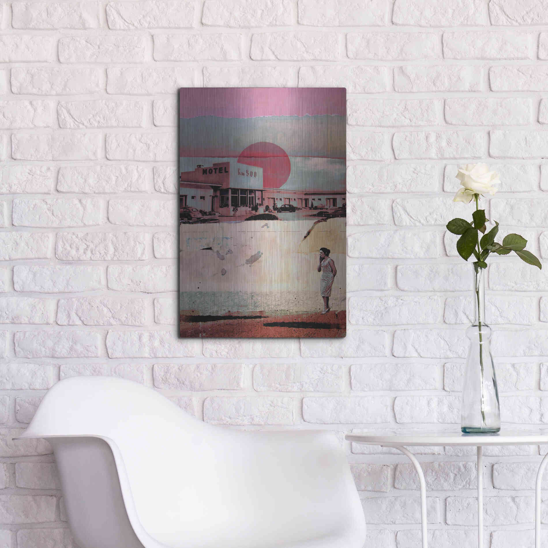 Luxe Metal Art 'Motel 500' by DB Waterman, Metal Wall Art,16x24