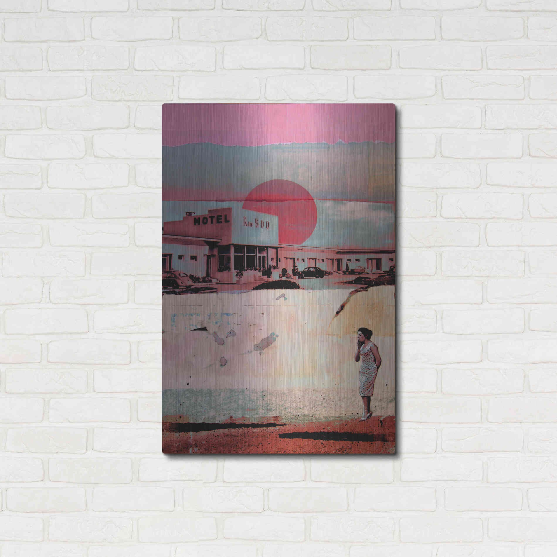 Luxe Metal Art 'Motel 500' by DB Waterman, Metal Wall Art,24x36