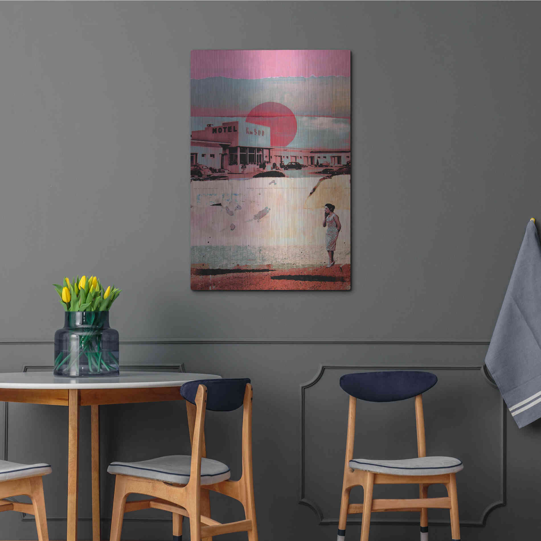 Luxe Metal Art 'Motel 500' by DB Waterman, Metal Wall Art,24x36