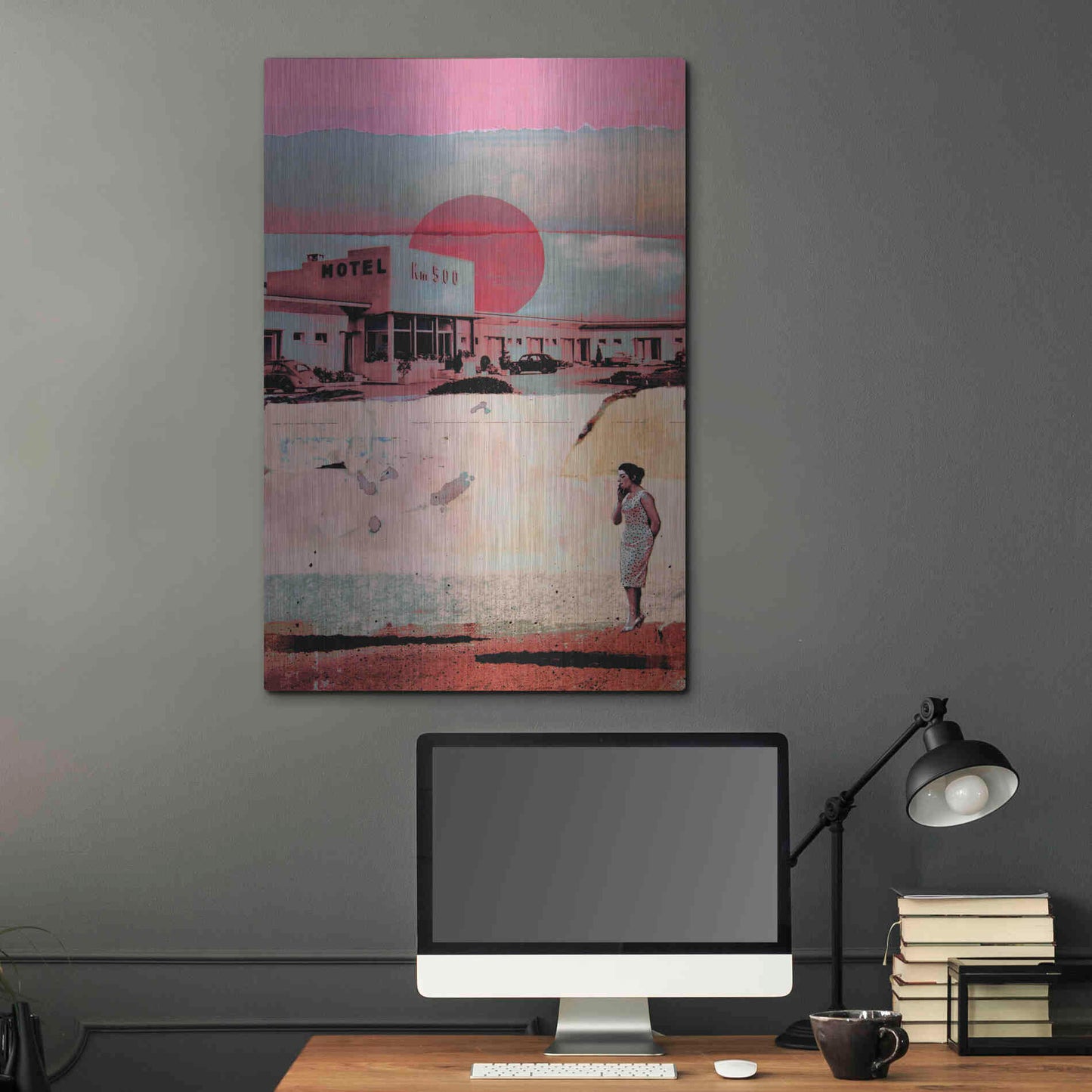 Luxe Metal Art 'Motel 500' by DB Waterman, Metal Wall Art,24x36