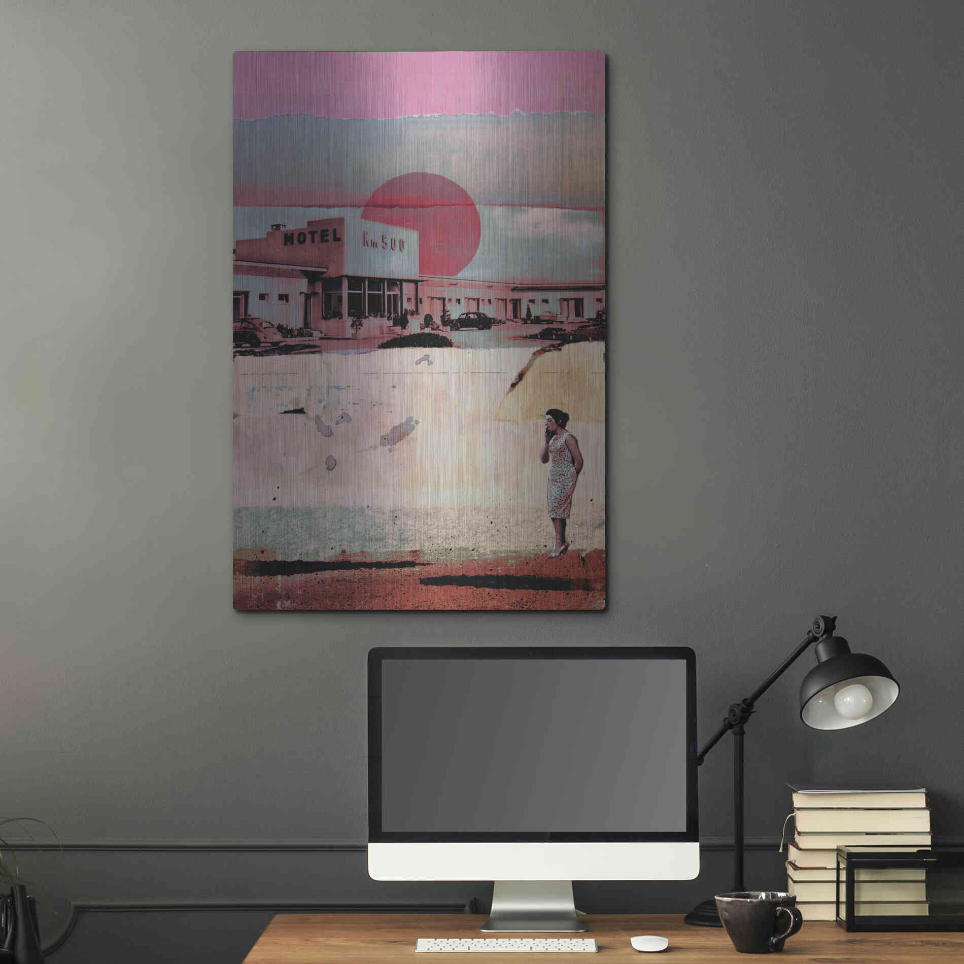 Luxe Metal Art 'Motel 500' by DB Waterman, Metal Wall Art,24x36