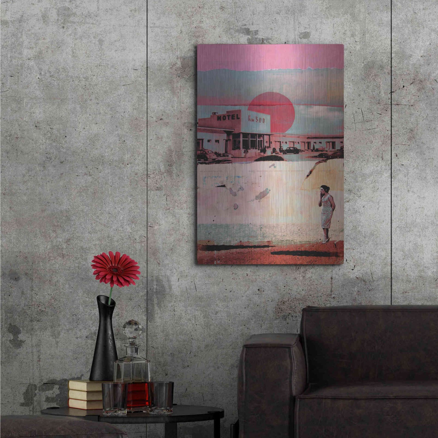 Luxe Metal Art 'Motel 500' by DB Waterman, Metal Wall Art,24x36