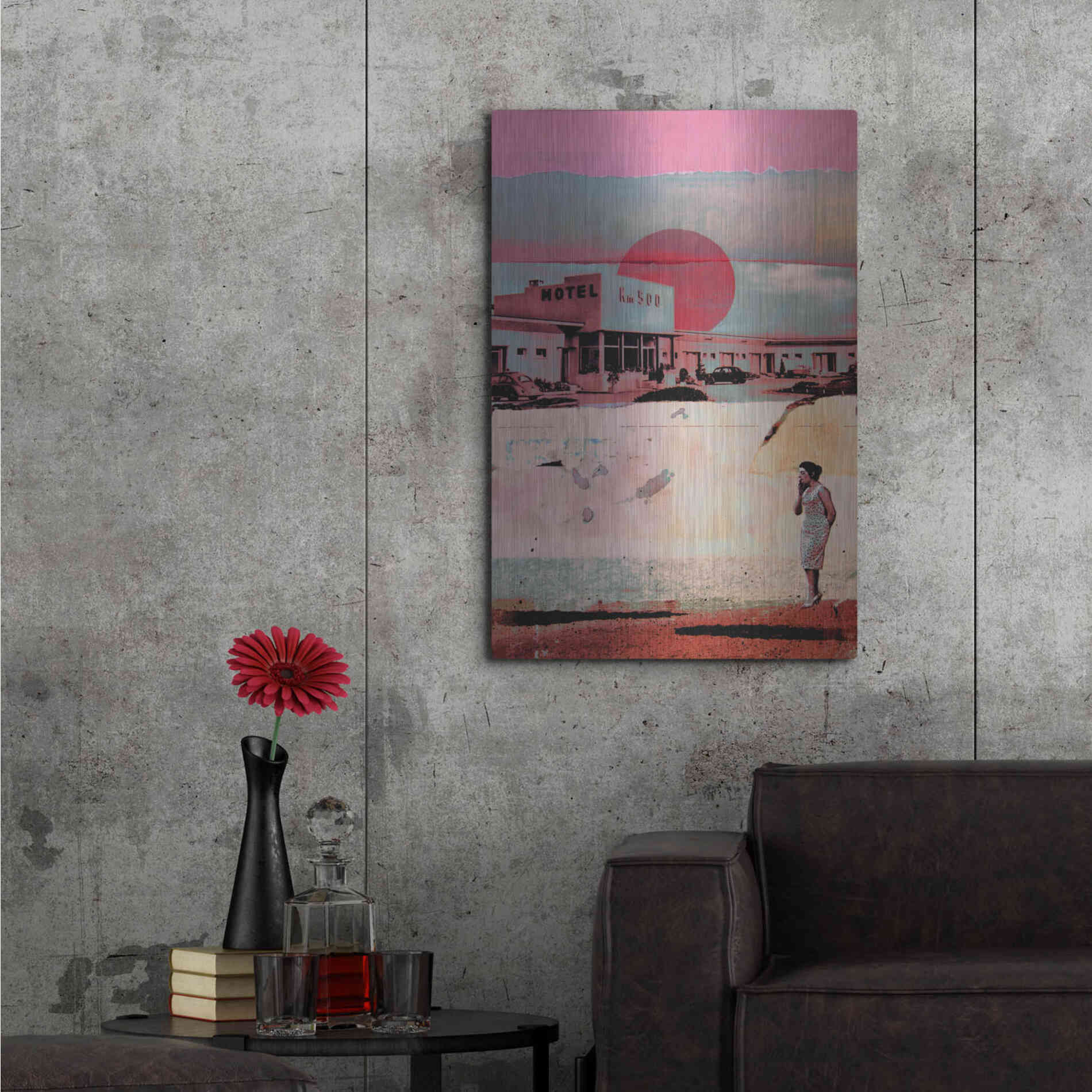 Luxe Metal Art 'Motel 500' by DB Waterman, Metal Wall Art,24x36