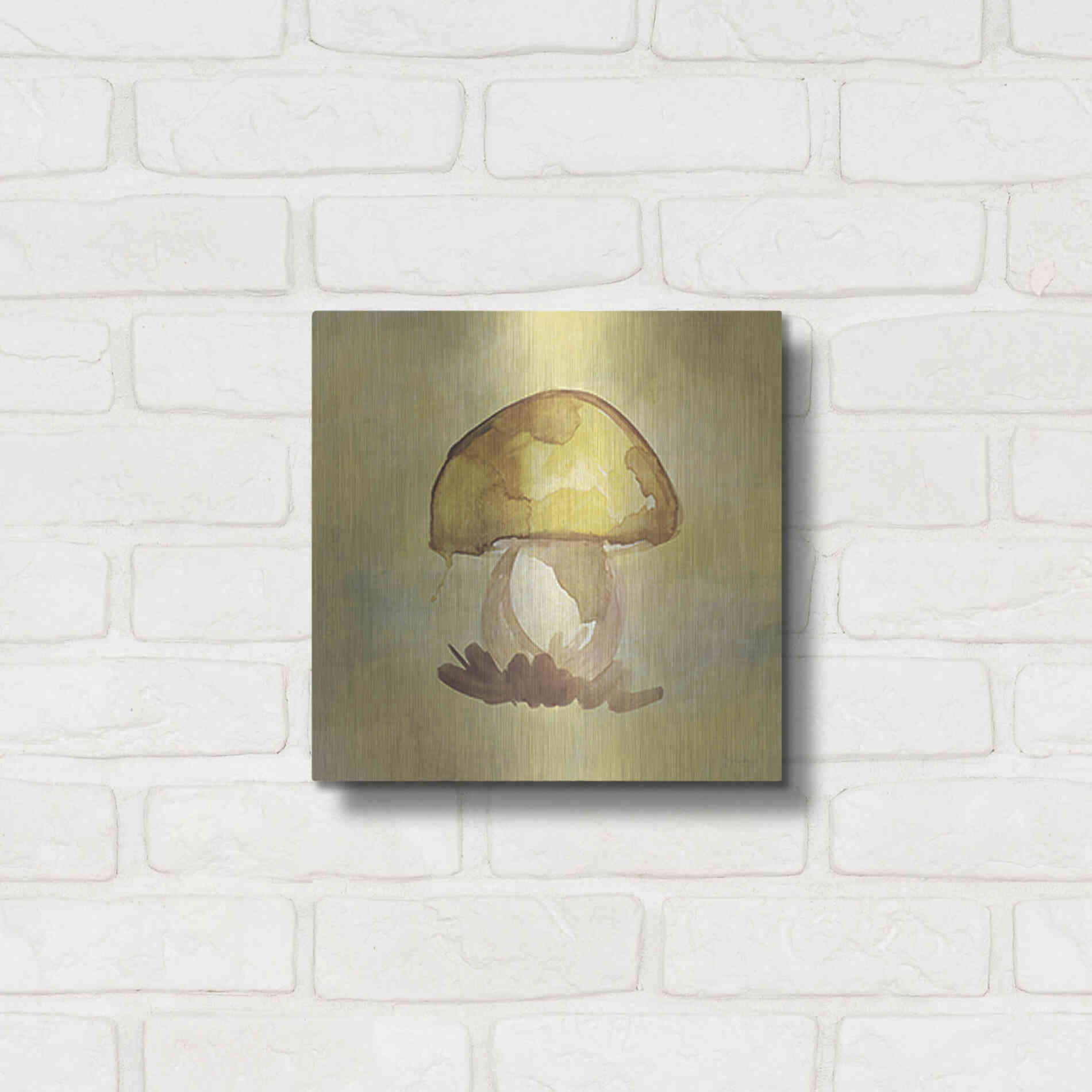 Luxe Metal Art 'Treasured Mushroom' by Yass Naffas Designs, Metal Wall Art,12x12