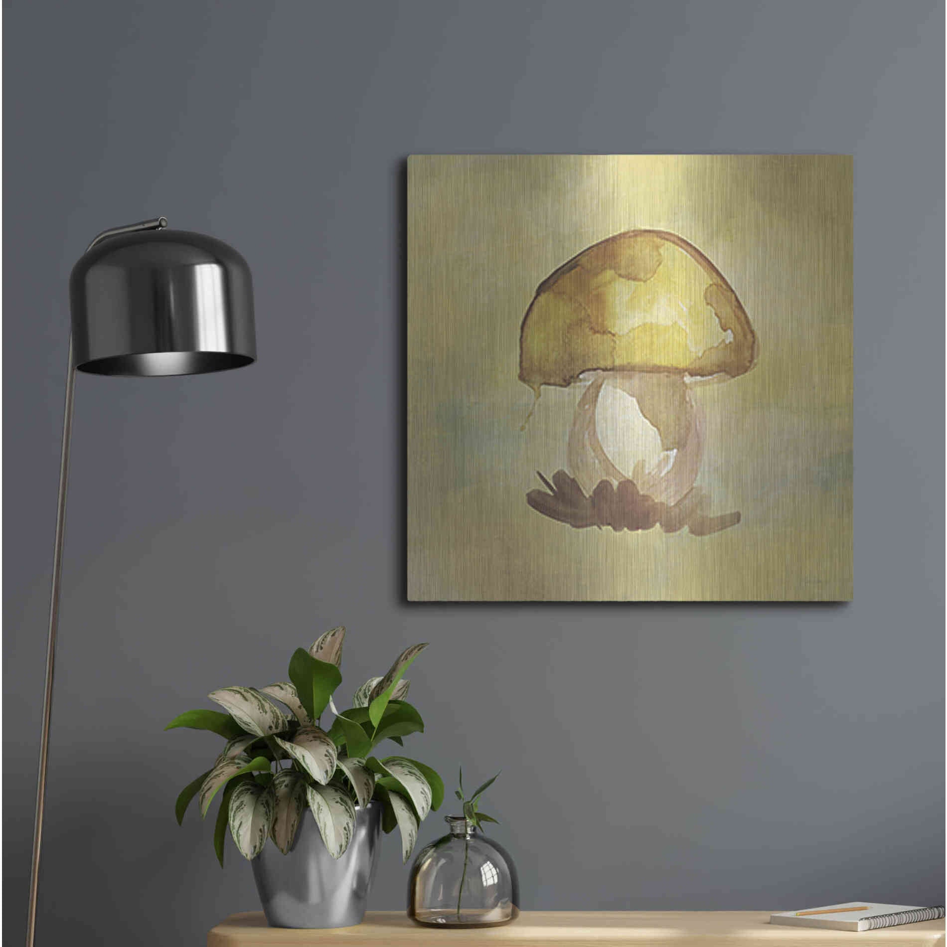 Luxe Metal Art 'Treasured Mushroom' by Yass Naffas Designs, Metal Wall Art,24x24