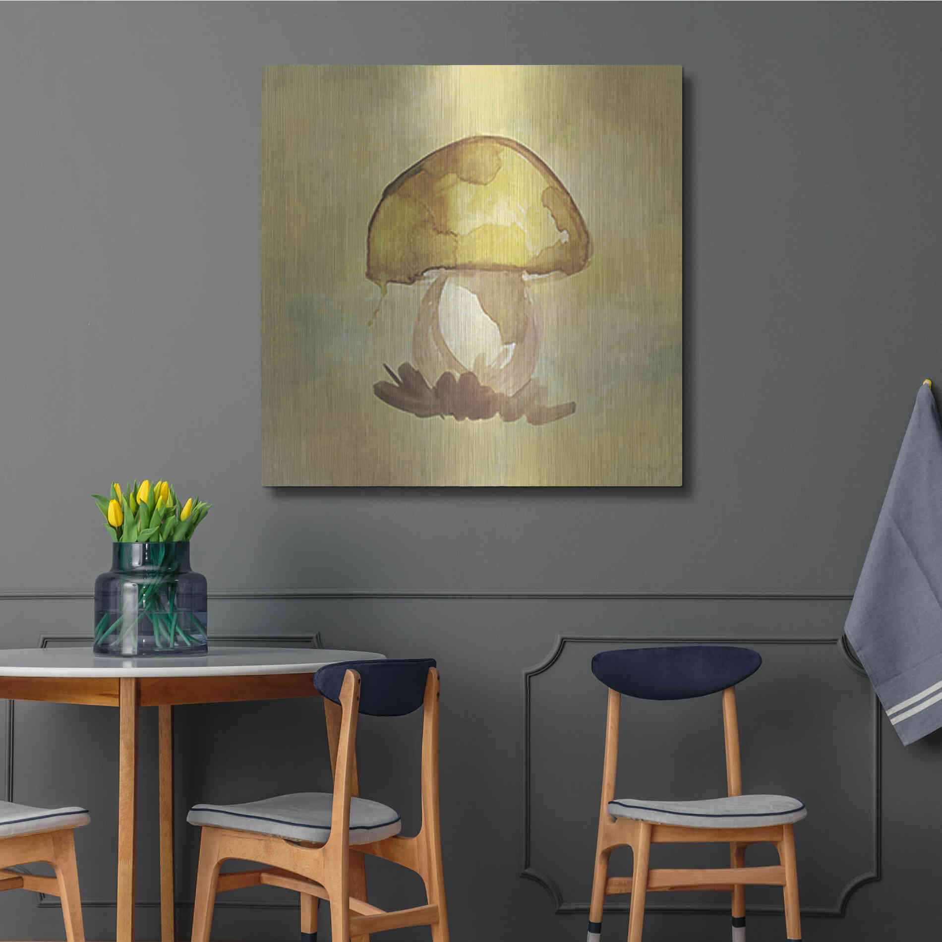 Luxe Metal Art 'Treasured Mushroom' by Yass Naffas Designs, Metal Wall Art,36x36