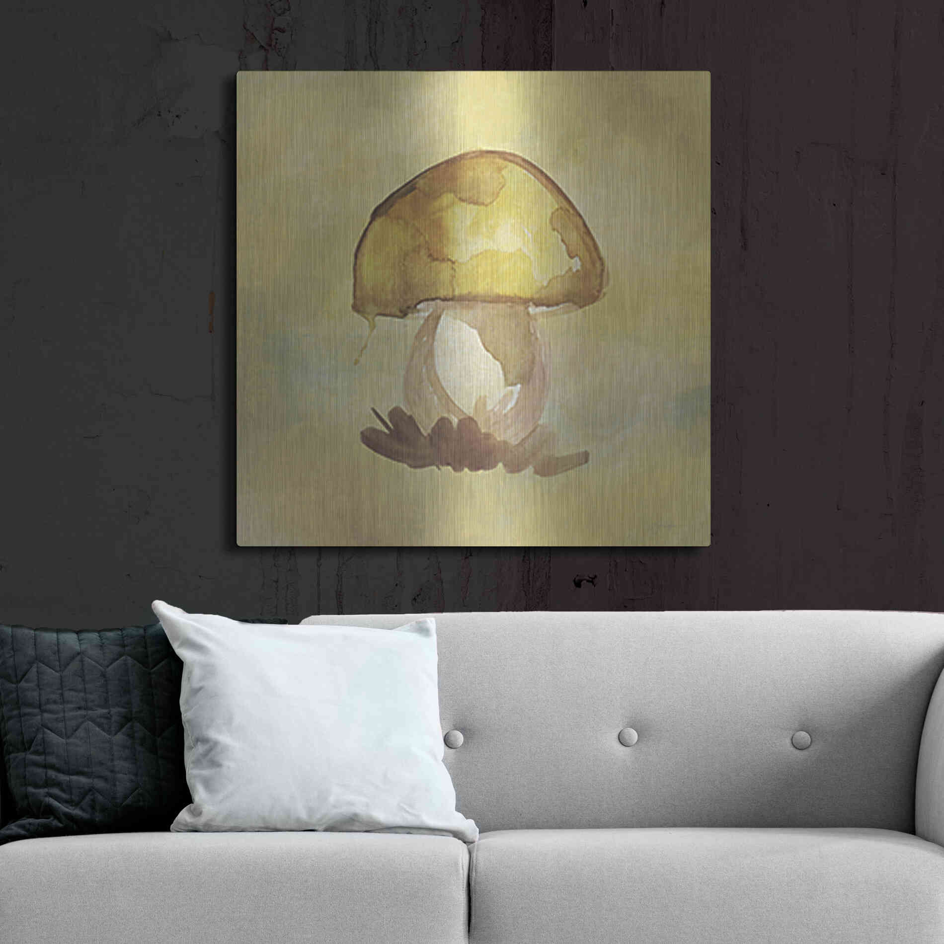 Luxe Metal Art 'Treasured Mushroom' by Yass Naffas Designs, Metal Wall Art,36x36